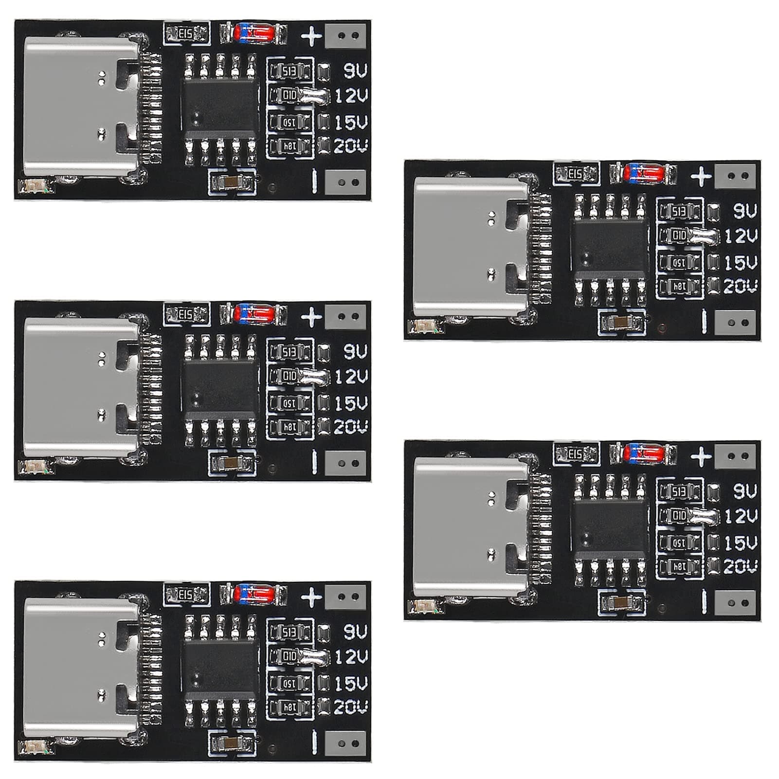 5PCS USB-C PD Trigger Board Module PD/QC Decoy Board Fast Charge USB Type-c to 12v High Speed Charger Power Delivery Boost Module