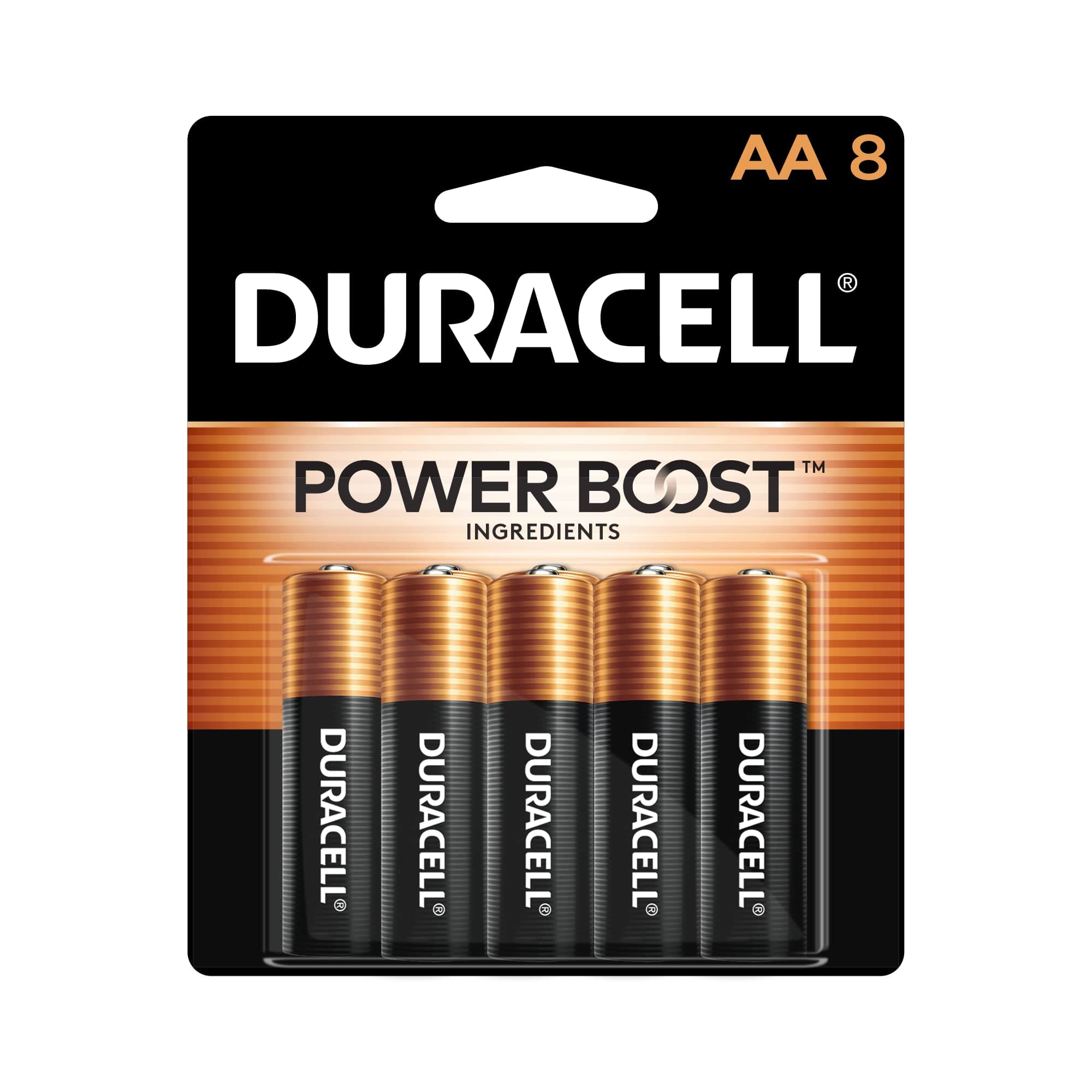 Coppertop Double AA Batteries with Power Boost Ingredients, 8 Count (Pack of 1) Long-lasting Alkaline Double AA Battery for Household and Office Devices