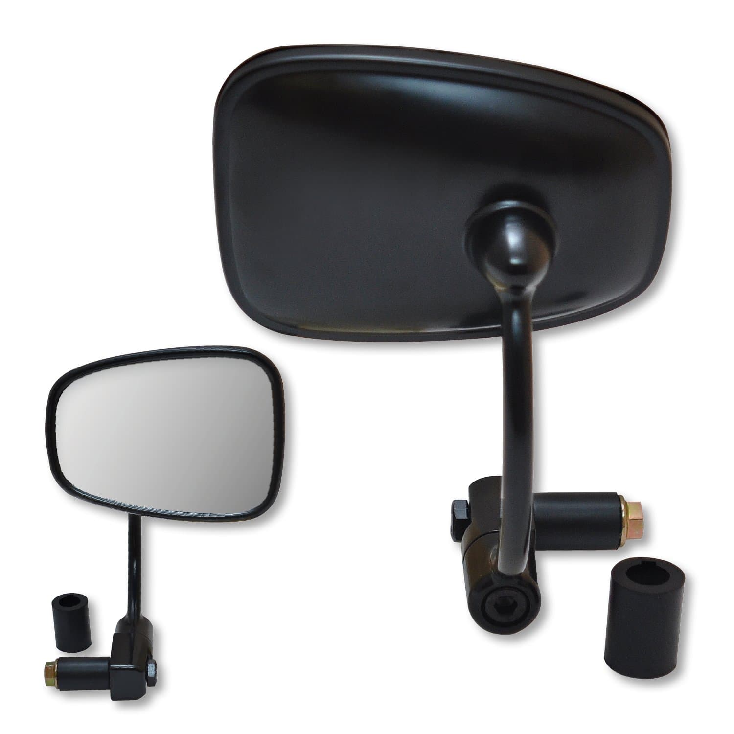 Ken Sean 920030 Matte Black 7/8" Universal Semi-Rectangle Bar End Mirror