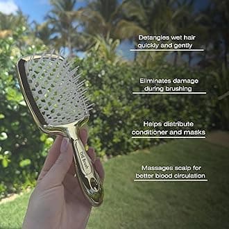 THE Brush luxury detangling hairbrush, anti static original patent - Wet or dry detangler, with versatile bristles for all hair types - long short thick curly straight, gently massages the scalp and