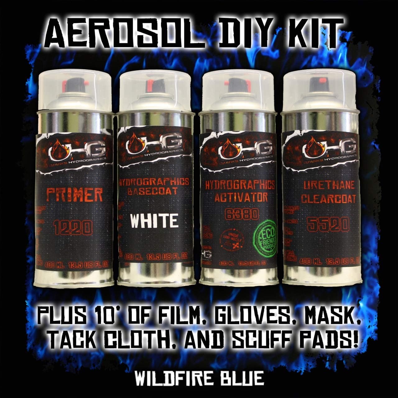 OHG 13.5 fl oz Aerosol Hydrographics DIY Dip Kit - Wild Fire Blue