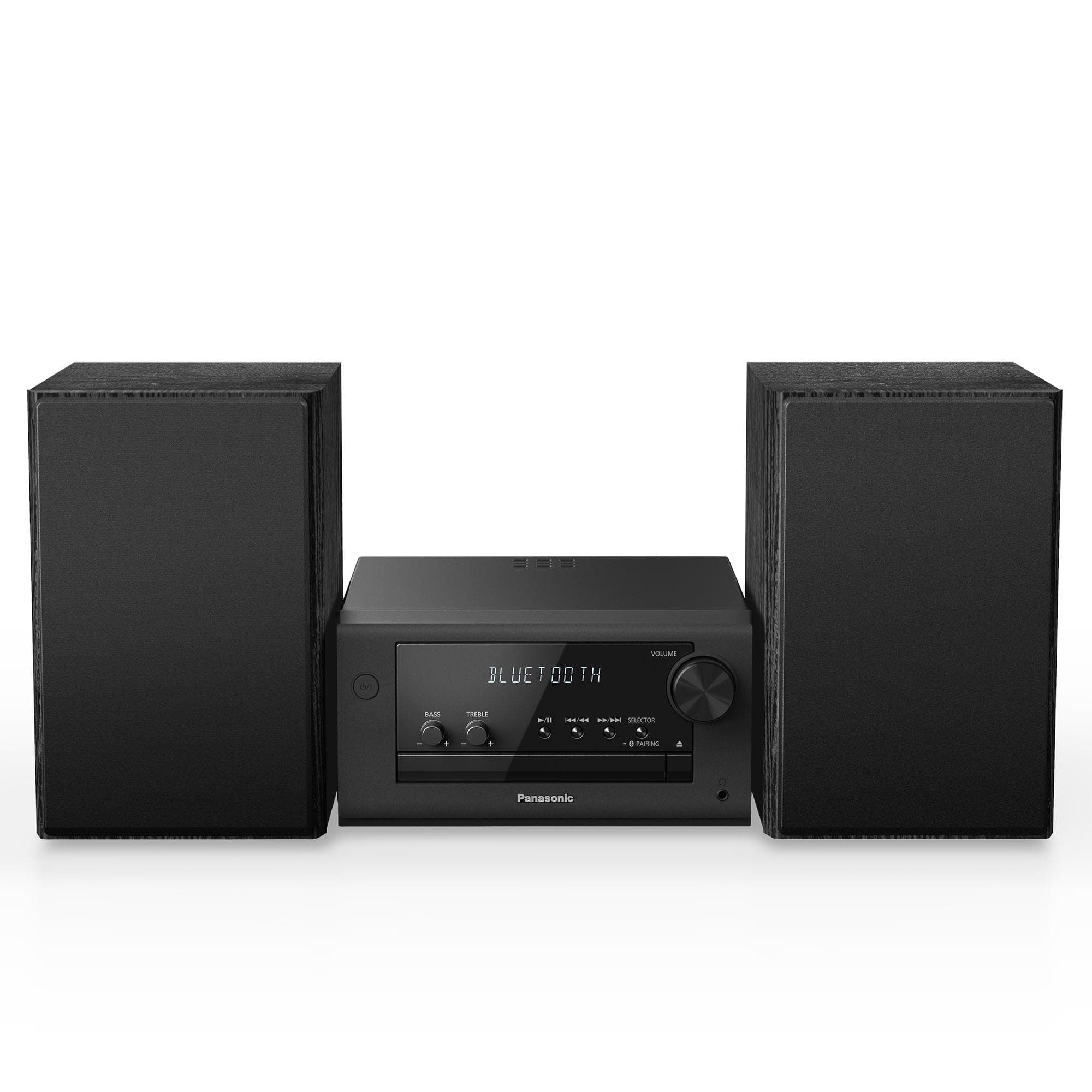 Panasonic Compact Stereo System with CD Player, Bluetooth, FM Radio and USB with Bass and Treble Control, 80W Stereo System for Home with Remote Control - SC-PM700PP-K (Black)