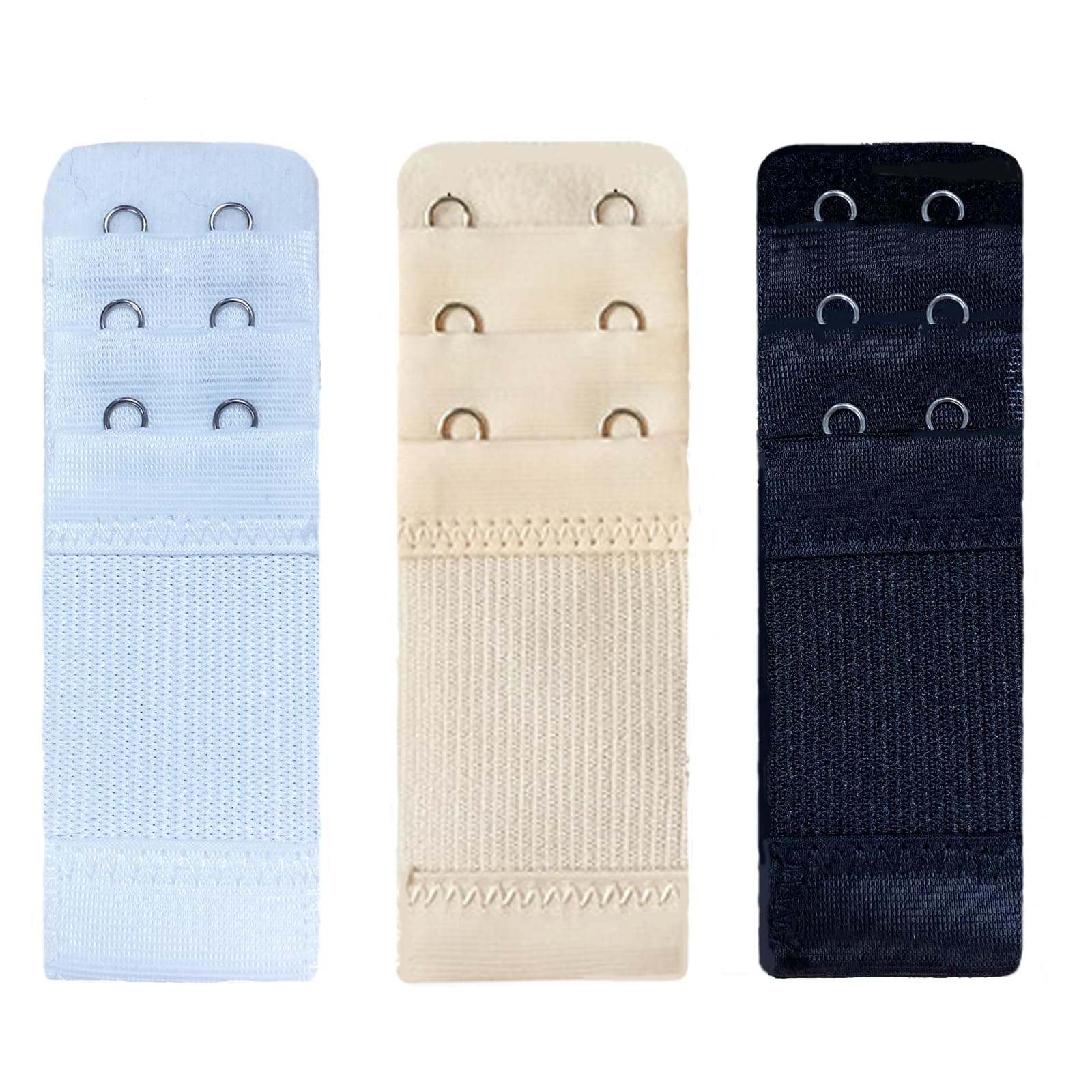 3 PCS Women's Bra Extenders 2 Hook Soft Stretchy Back Bra Extension Strap