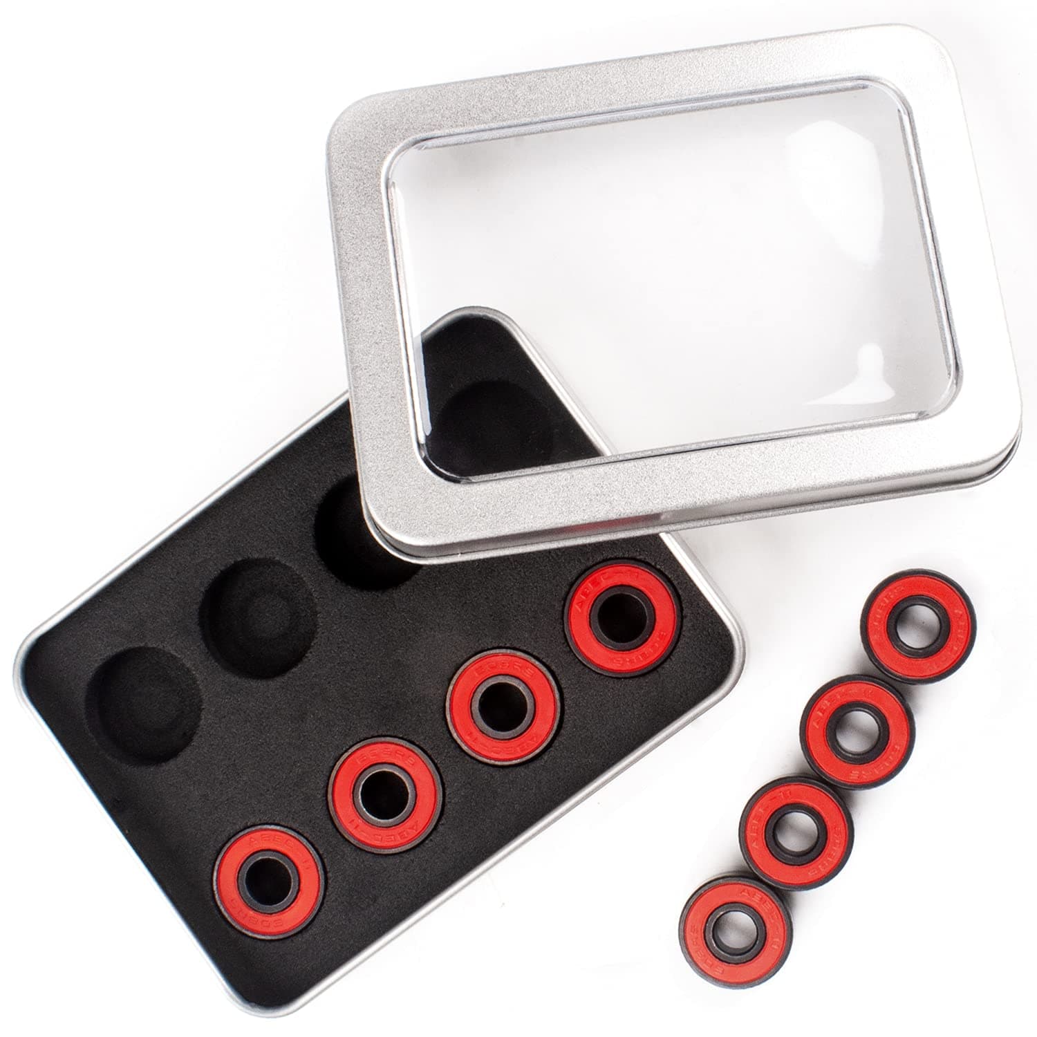 Senston Ceramic Skateboard Bearings High Speed Double Shielded 608 RS ABEC-11 8 Pack Set for Skateboard Trucks Scooters Wheel Roller Skate