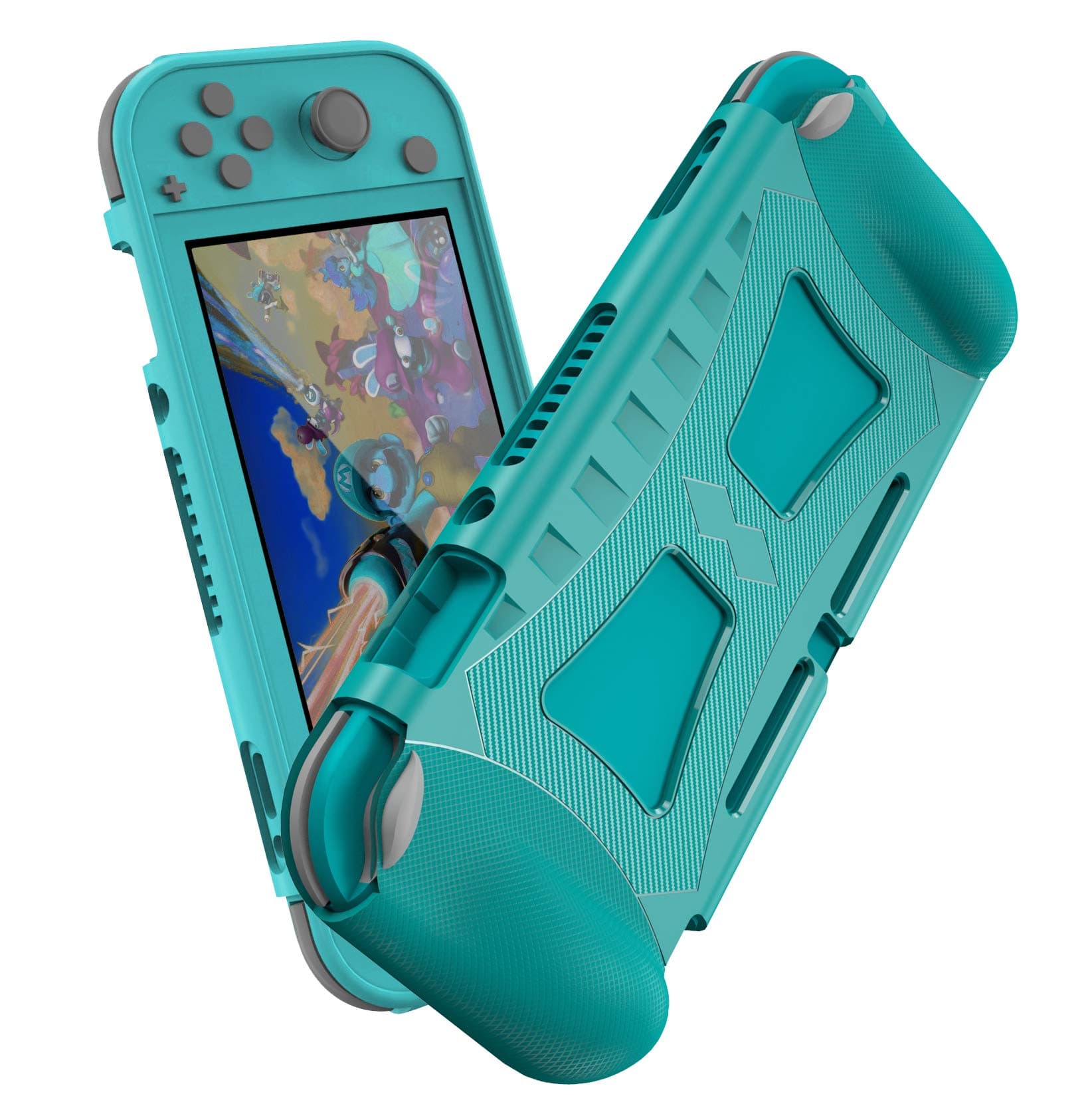 Jiarusig Compatible with Nintendo Switch Lite Case with Hand Grip, Slim Soft Switch Grip Case Cover with Shockproof and Anti-Scratch Design Compatible with Nintendo Switch Lite 2019