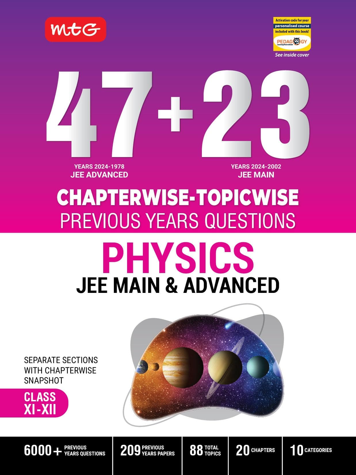MTG 47 + 23 Years JEE Main (2024-2002) and JEE Advanced (2024-1978) Chapter-wise Topic-wise Previous Years Solved Question Papers Physics Book – JEE PYQ Question Bank For 2025 Exam