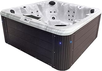 Insight Outdoor Hot Tub, 7-Person 34-Jet, 86-Port Non-Lounger Acrylic Spas with Ice Bucket by Aqualife by Strong Spas