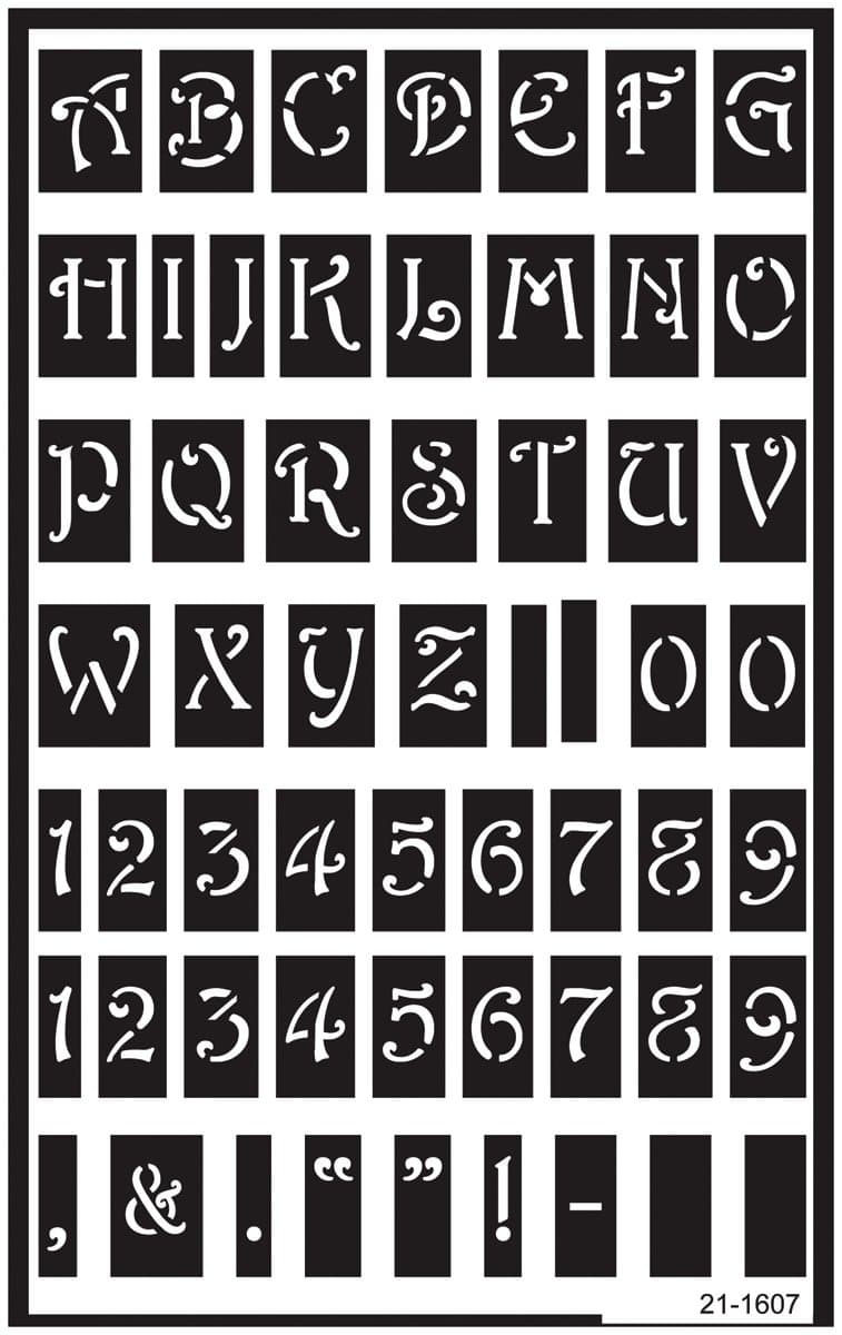 Over N Over Stencil 21-1607 Upper Case