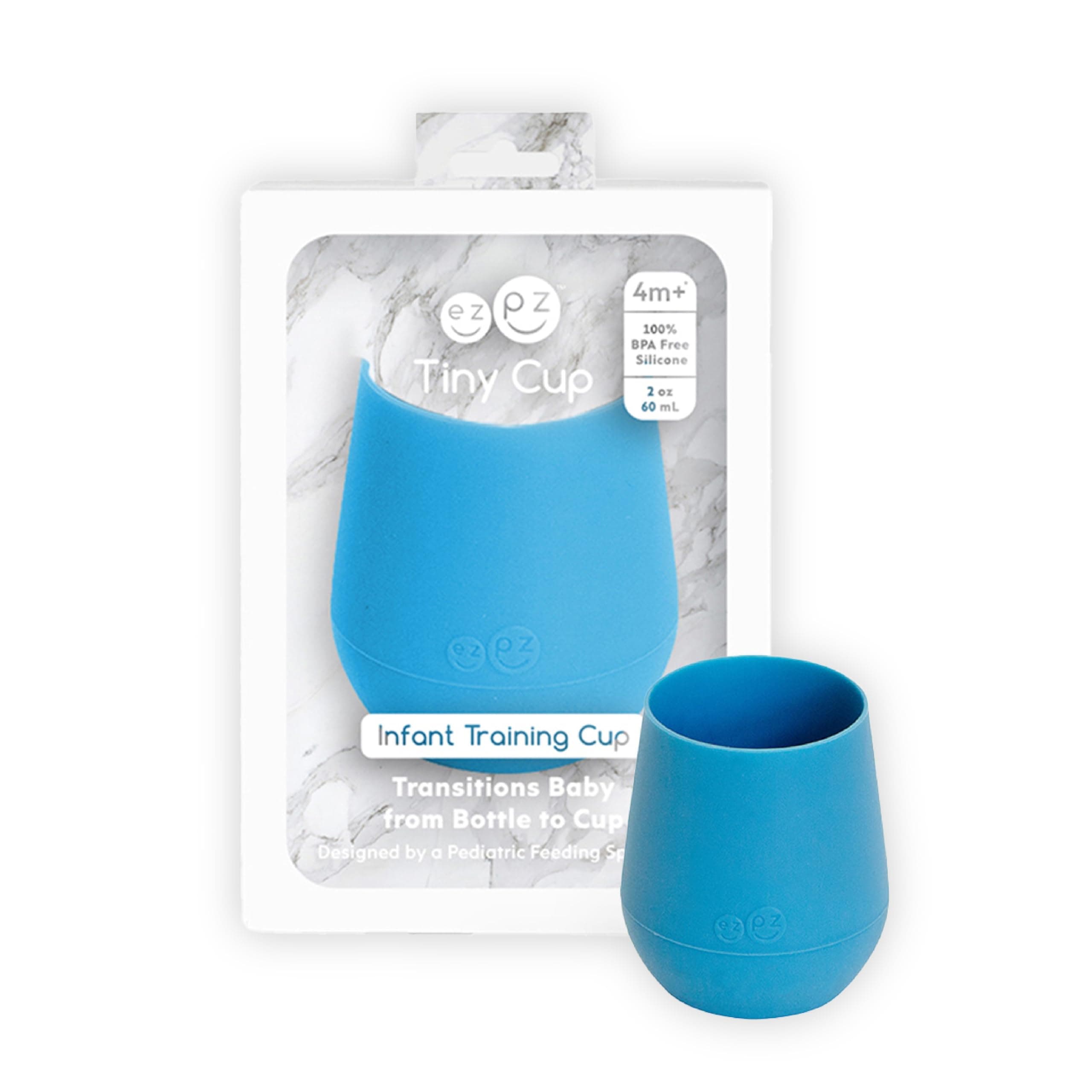 Tiny Cup (Blue) - 100% Silicone Training for Infants Designed by a Pediatric Feeding Specialist 4 months+