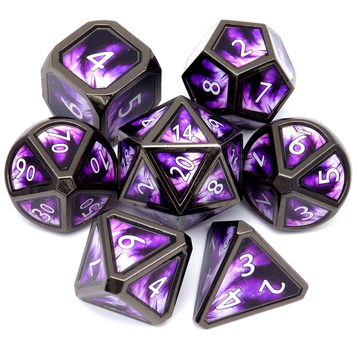 Purple Black Real Scene D&D Dice