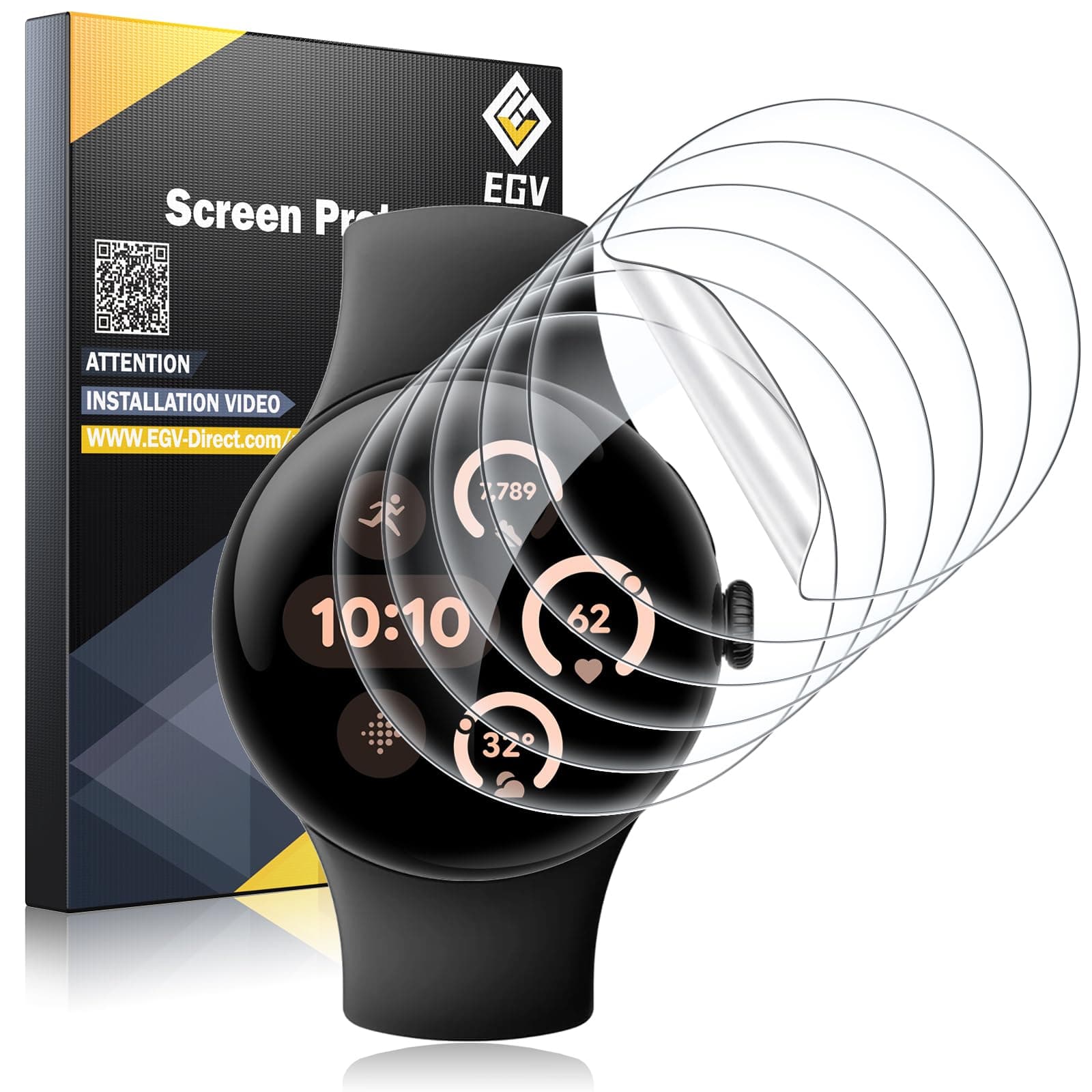 6 Pack for Google Pixel Watch 45mm Screen Protector, Pixel Watch 4/3 Screen Protector [Upgrade Flexible Film] Self-Healing, Anti-Scratch, [Non-Bubbles] Soft HD TPU