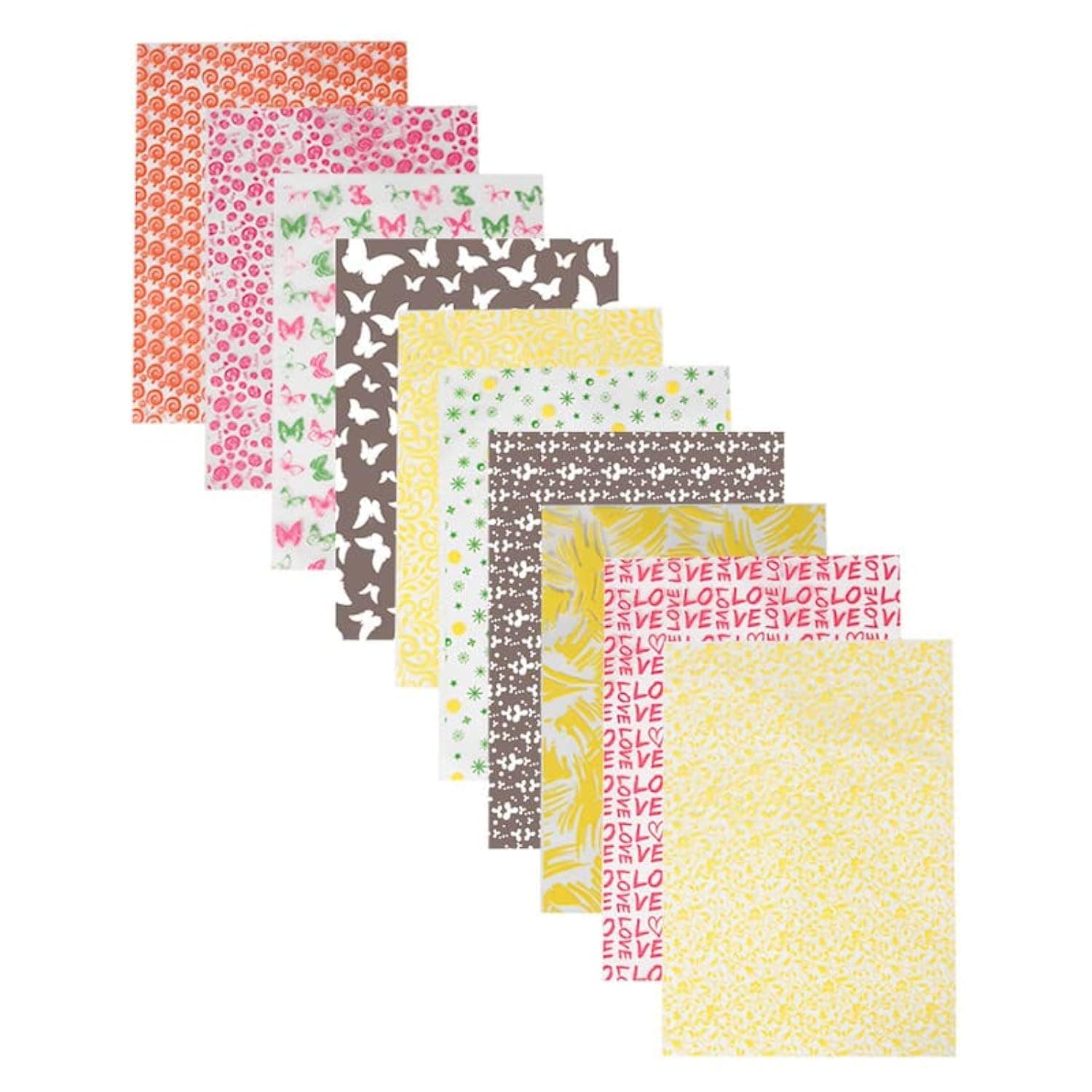 Chocolate Transfer Sheets 50 Pieces, 10 Different Theme Designs - A4 Size, Chocolate Transfer Sheet for Cookies Cakes Decoration DIY Chocolates - BV 3048