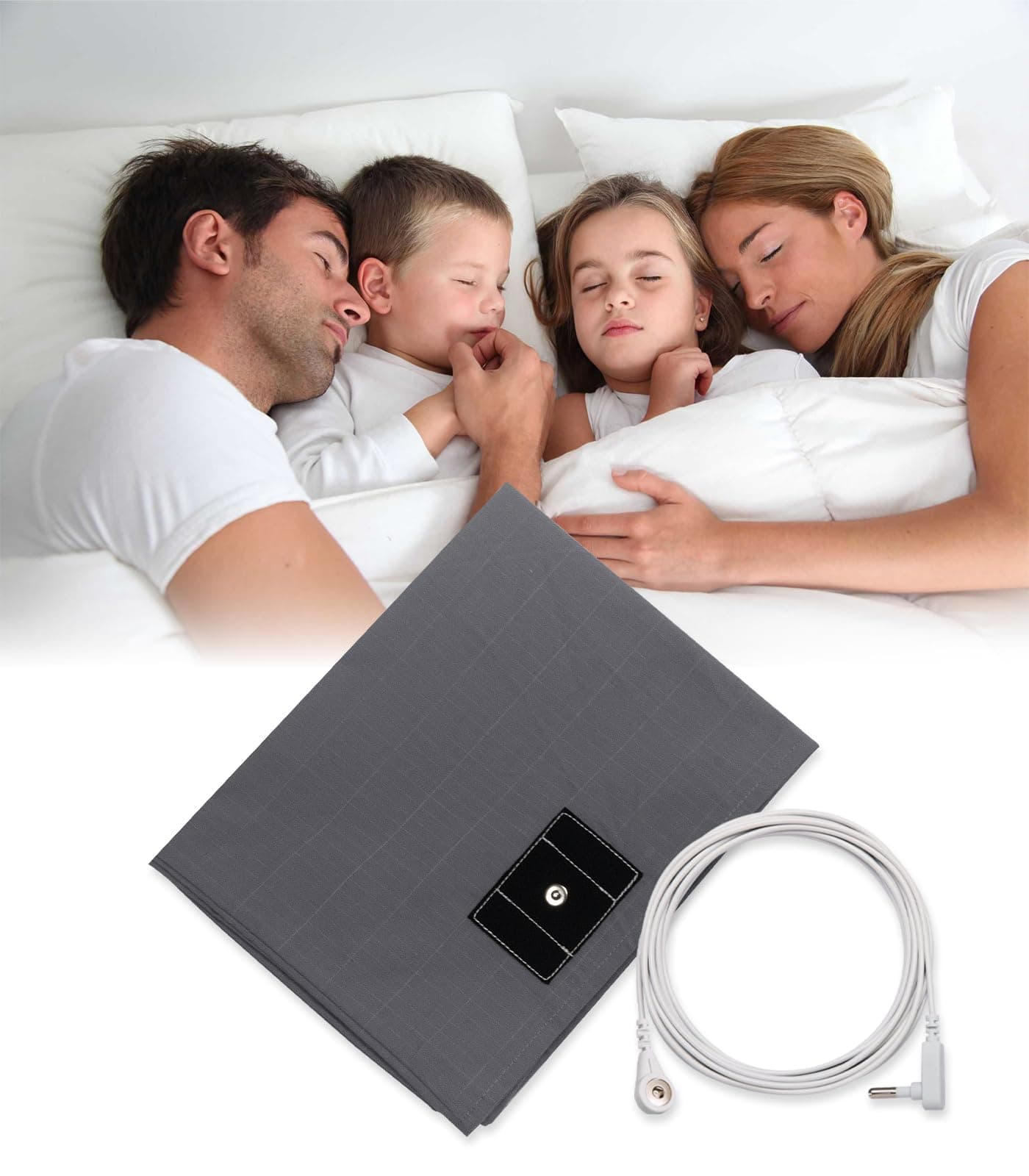 Grounding Sheets, Soft Grounding Mat for Bed, Cotton & Silver Fiber Bed Grounding Sheet for Bed Sleeping Therapy Natural Wellness, 27X52 INCH, Grey