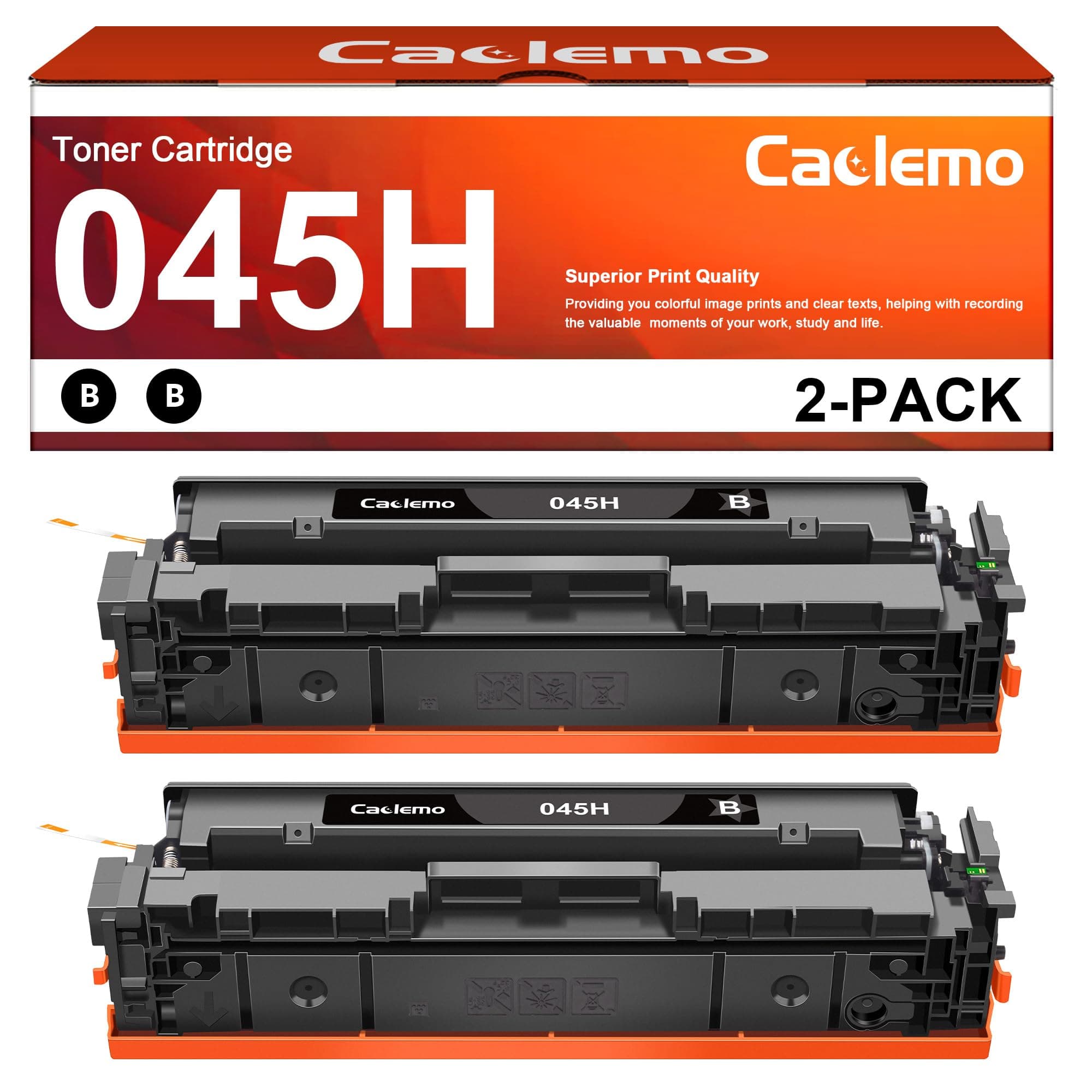 2 Black 045H Toner, Compatible with Canon ImageCLASS Printers, 2800 Page Yield
