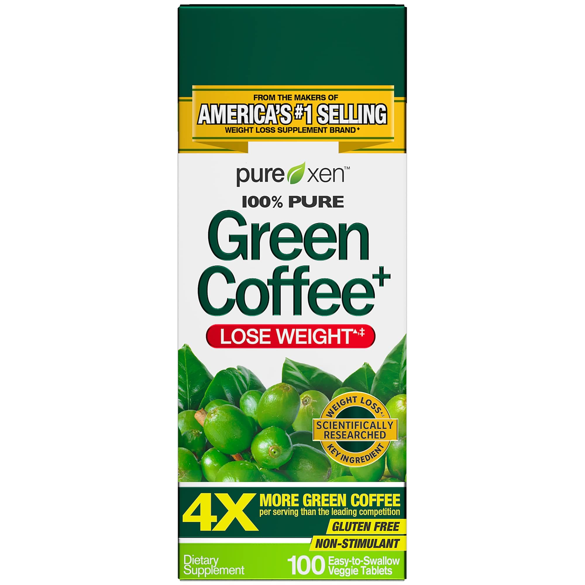Purely Inspired Green Coffee Bean Bonus Tablets, 100 Count