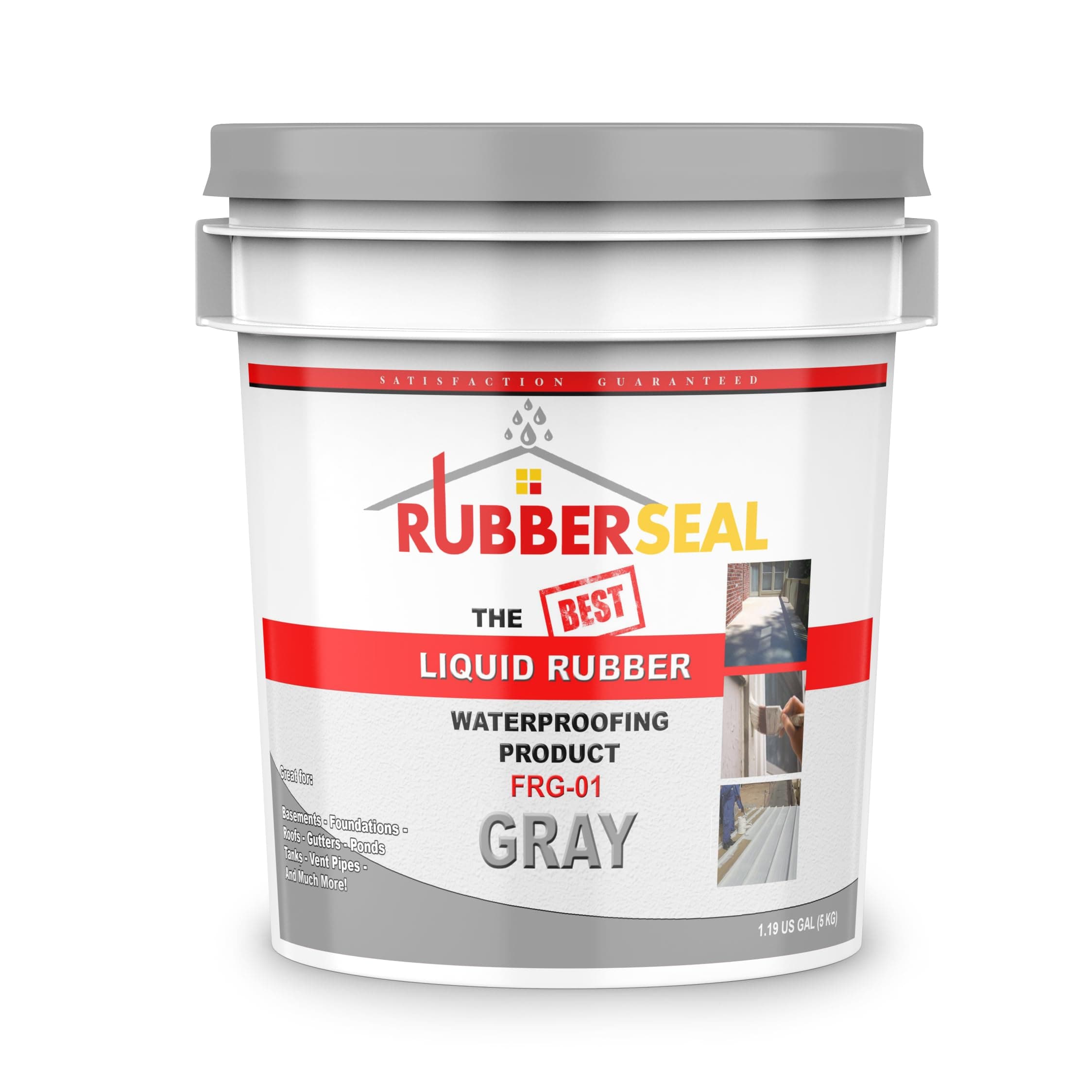Liquid Rubber Waterproofing and Protective Coating - 1 Gallon, Gray