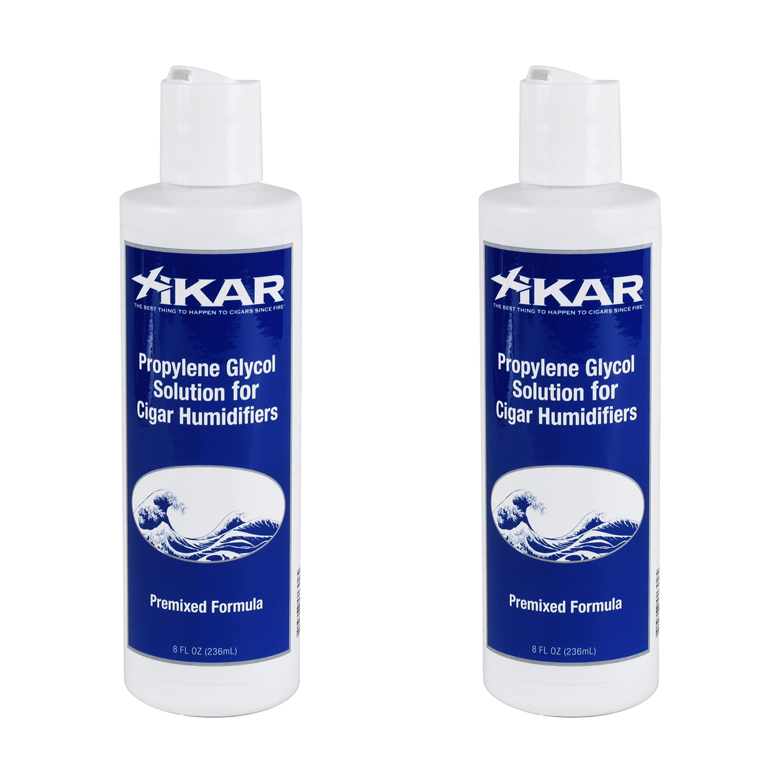 Xikar Humidor Solution - Premium Pre-Mixed Propylene Glycol for 70% Relative Humidity Maintenance for Reliable Humidification, 8 Fl Oz (Pack Of 2)