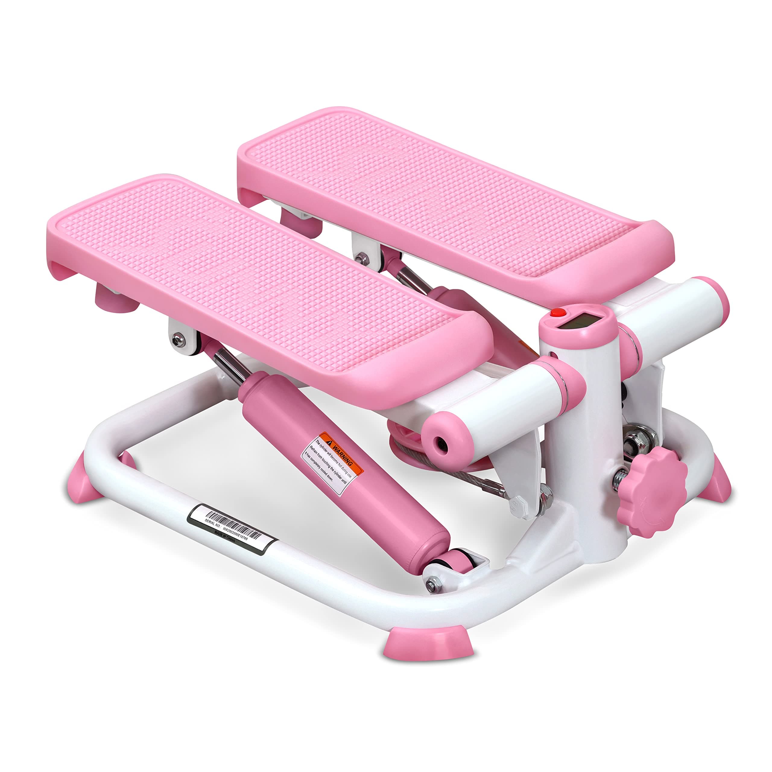 Mini Stepper for Exercise Low-Impact Stair Step Cardio Equipment with Resistance Bands, Digital Monitor, Up Down Pink - P2000