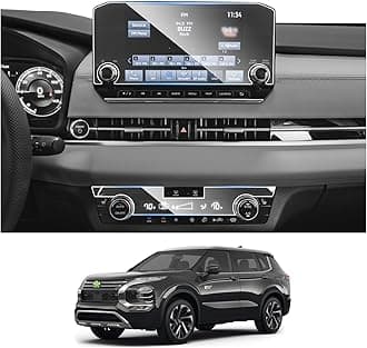 Ruiya 2024 Outlander PHEV Screen Protector for Mitsubishi Outlander 9-in+Air Conditioner Touch Screen,Plastic Nano Films Compatible with 2022 2023 2024 Mitsubishi Outlander Accessories (4PC/Sets)