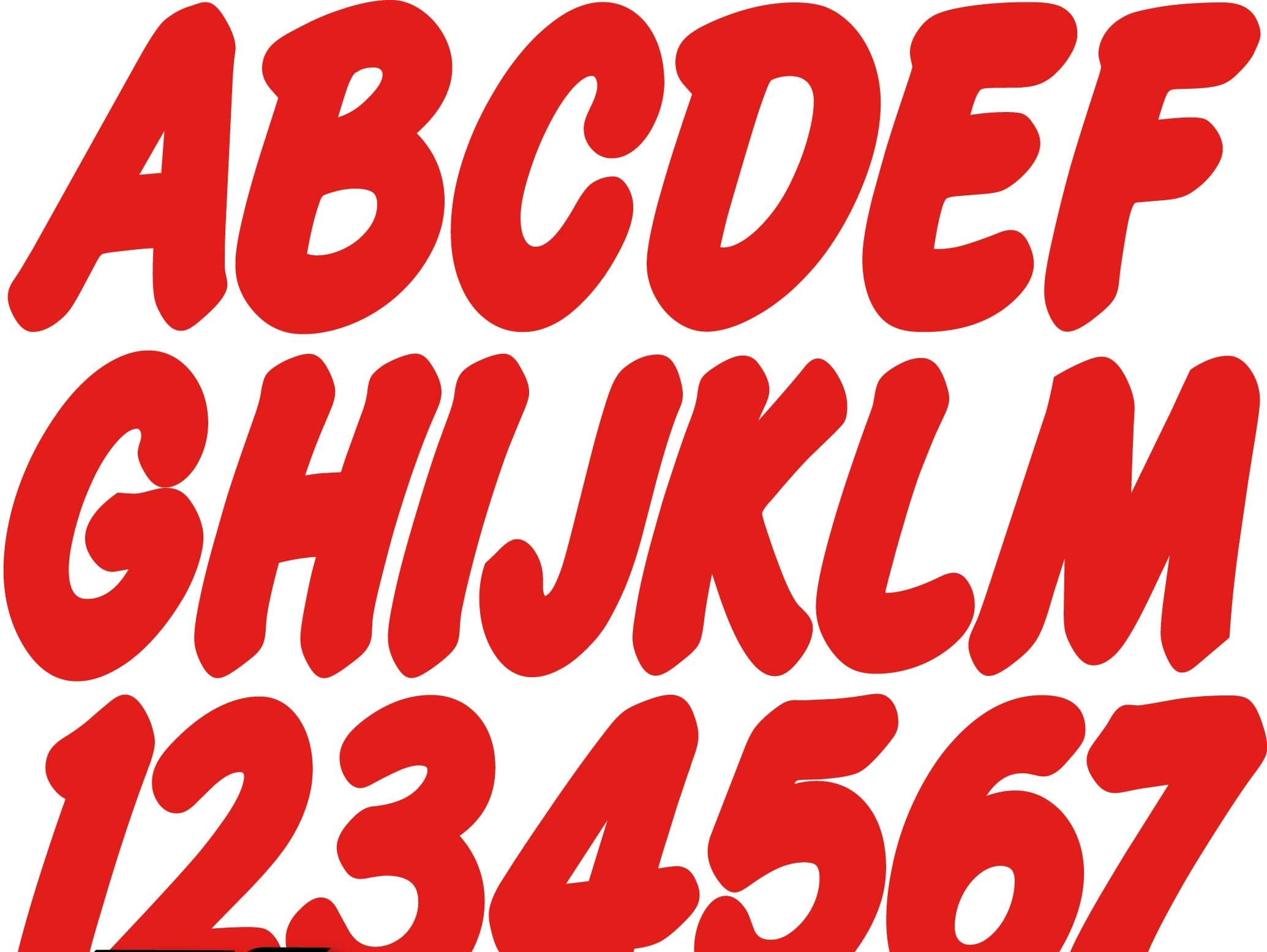 STIFFIE WhipOne Lava Super Sticky 3" Alpha Numeric Registration Identification Numbers Stickers Decals for Sea-Doo Spark, Inflatable Boats, Ribs, Hypalon/PVC, PWC and Boats.