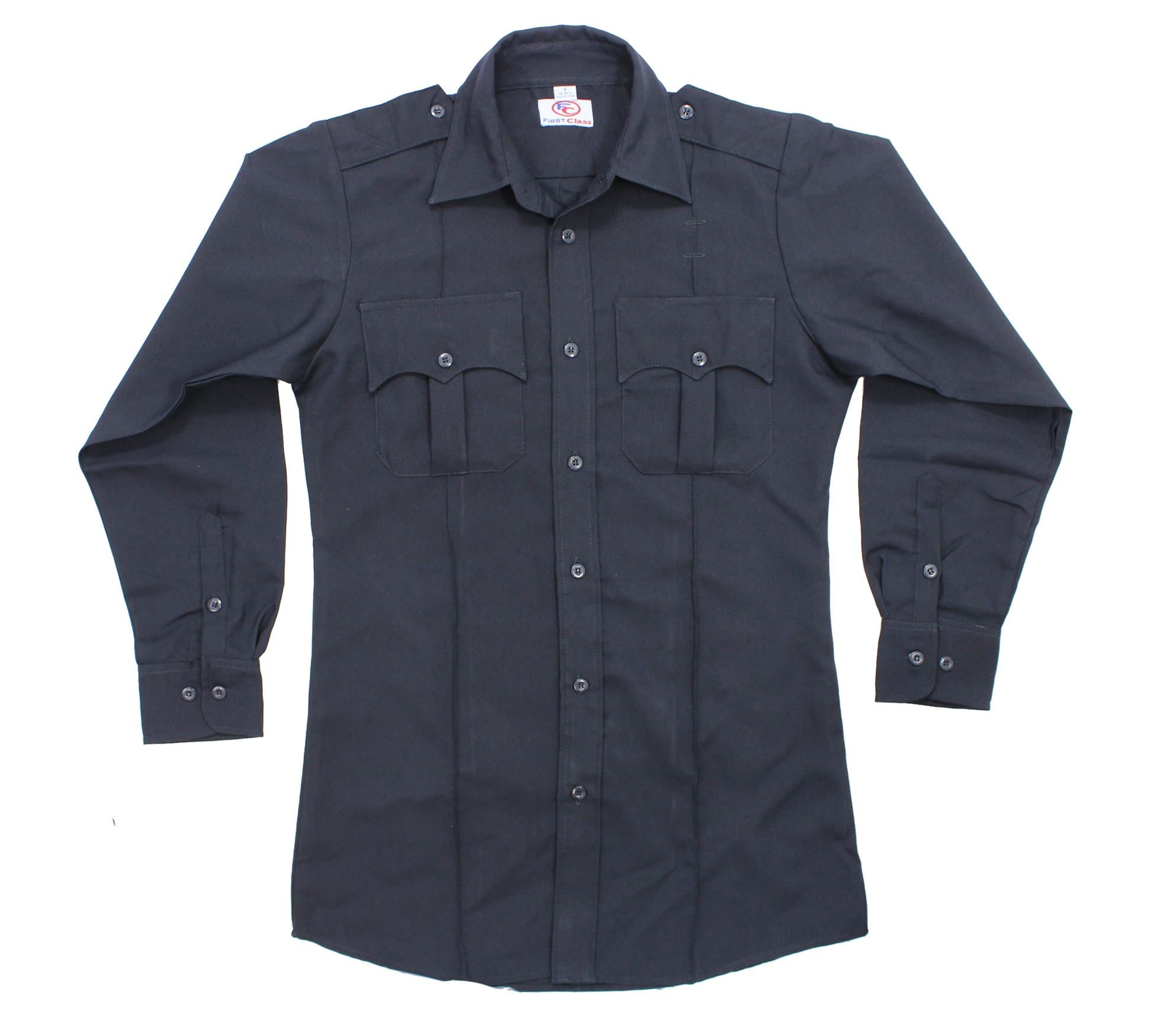 First Class100% Polyester Long Sleeve Men's Uniform Shirt Navy Blue