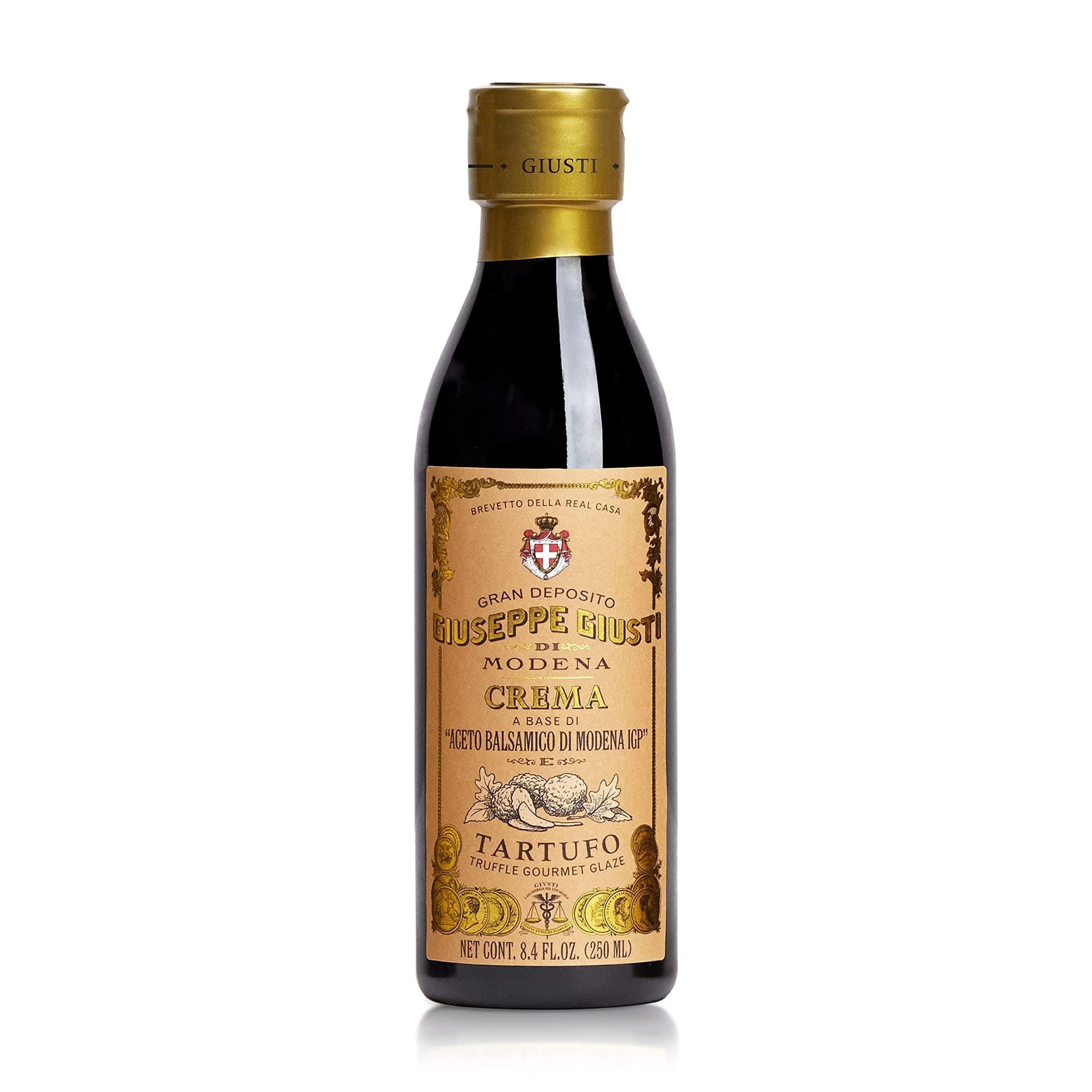 Truffle Balsamic Glaze - Gourmet Vinegar Reduction Based on Balsamic Vinegar of Modena with Black Truffle - Rich & Thick Drizzle for Meats, Cheese & Salads -8.45 fl oz (250ml) - Pack of 1