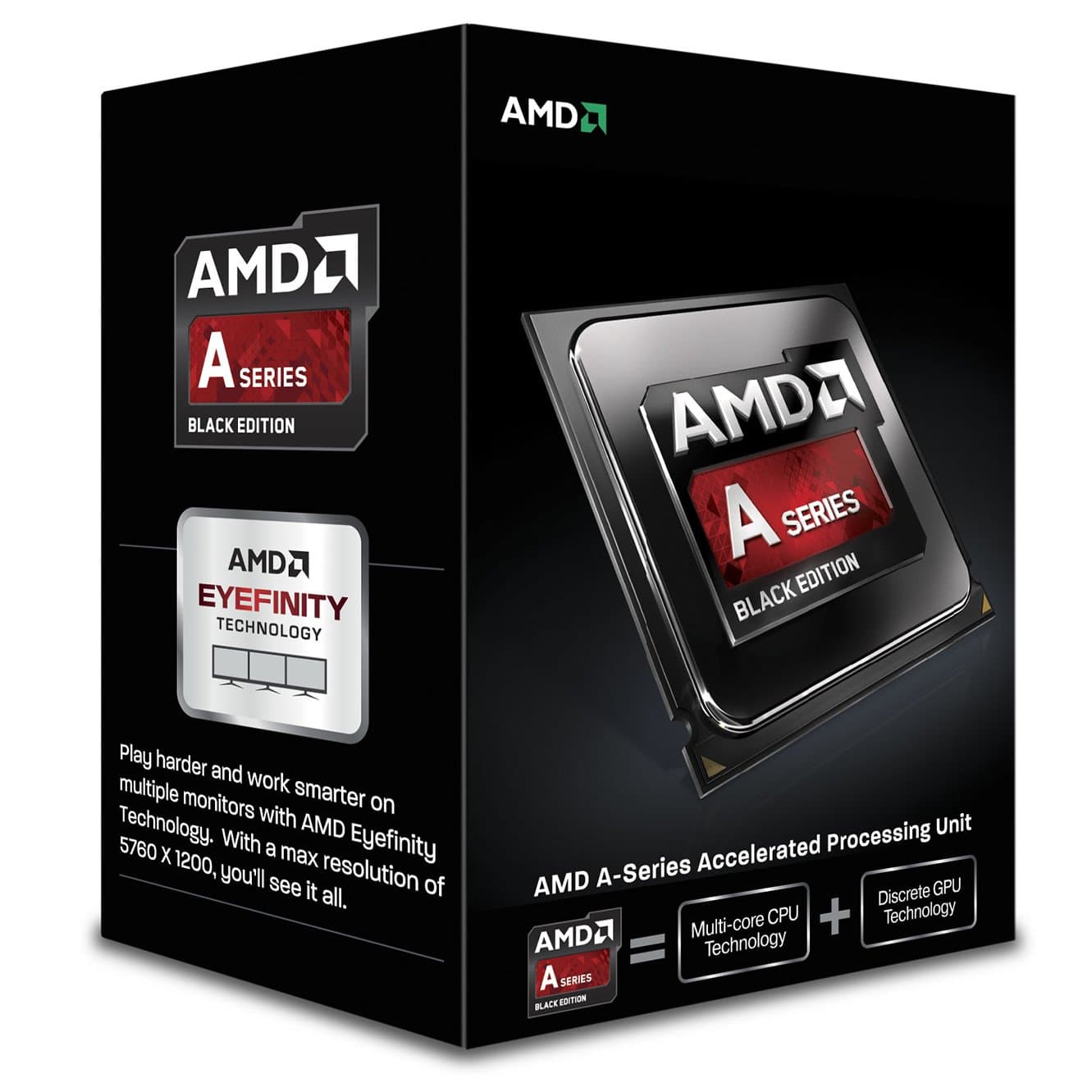 AMD APU A6 6400K Black Edition Quad Core Processor (Socket FM2, Dual Core, 3.9GHz, 1MB, 65W, AD640KOKHLBOX, Richland, Turbo Core 3.0 Technology, Virtualization Technology)