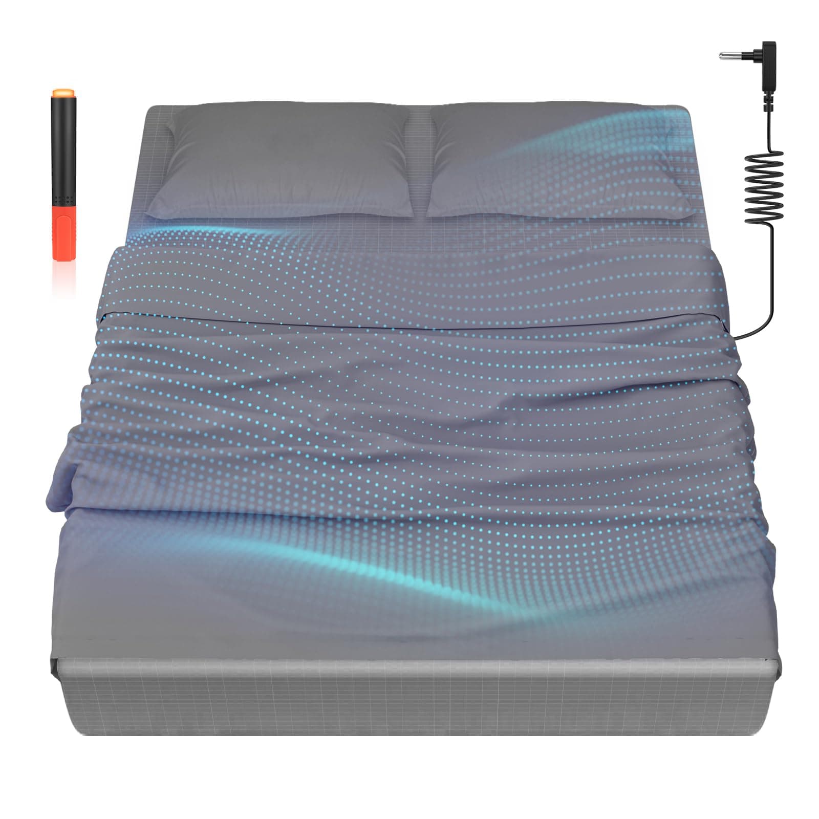 Grounding Bedding Sheet Set, Bed Sheets and Pillowcase Set, 90% Organic Cotton+10% Pure Silver Organic Fitted Grounded Sheet for Improved Sleep, Pain Relief (Gray, King XL(78*80*15.1inch))