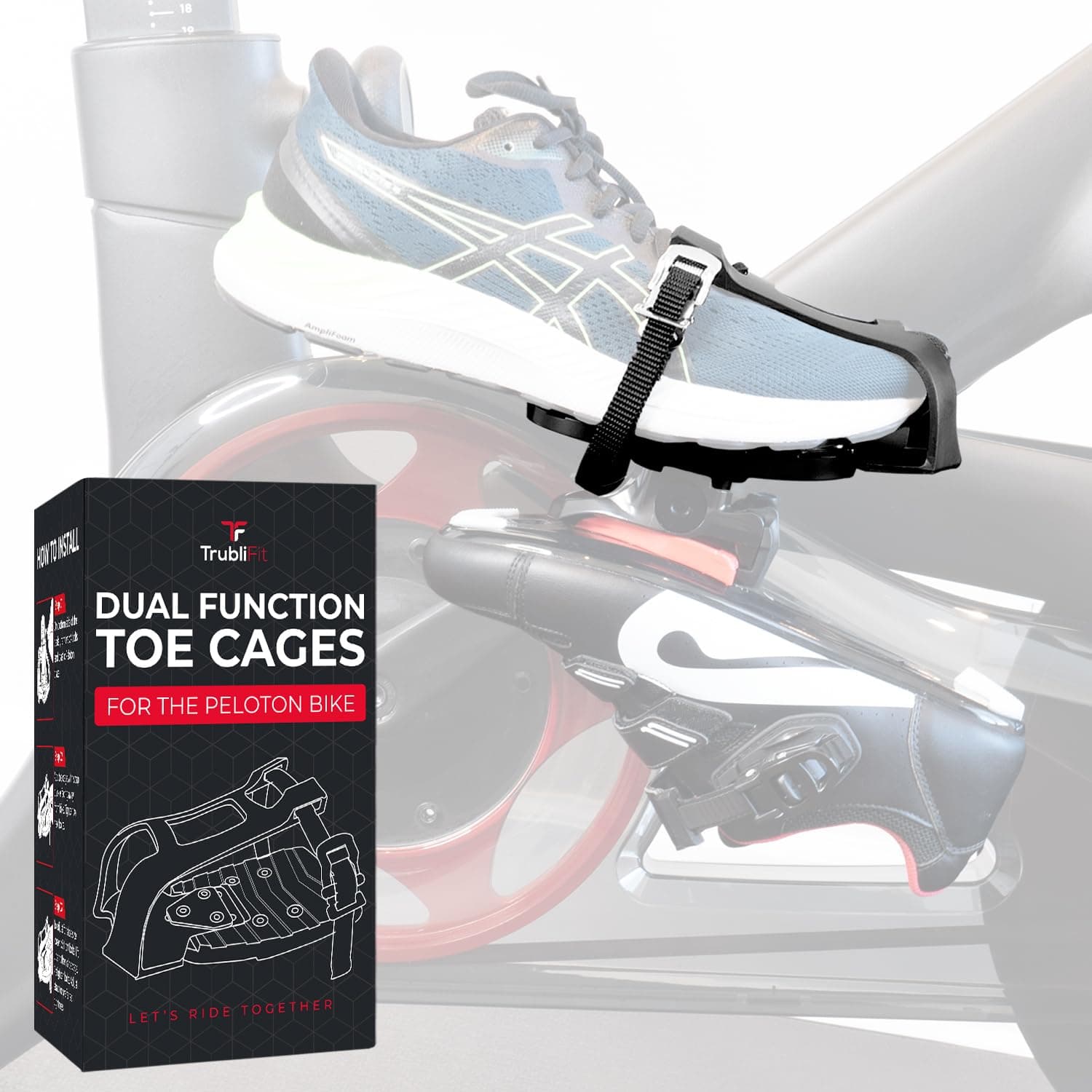 Dual Function Toe Cages - Convert Peloton Pedals to Two Sided Toe Cages or Delta Cleats - Pedal Converters - Compatible with Original Peloton Bike and Bike+, Cross Training Bike and Bike+