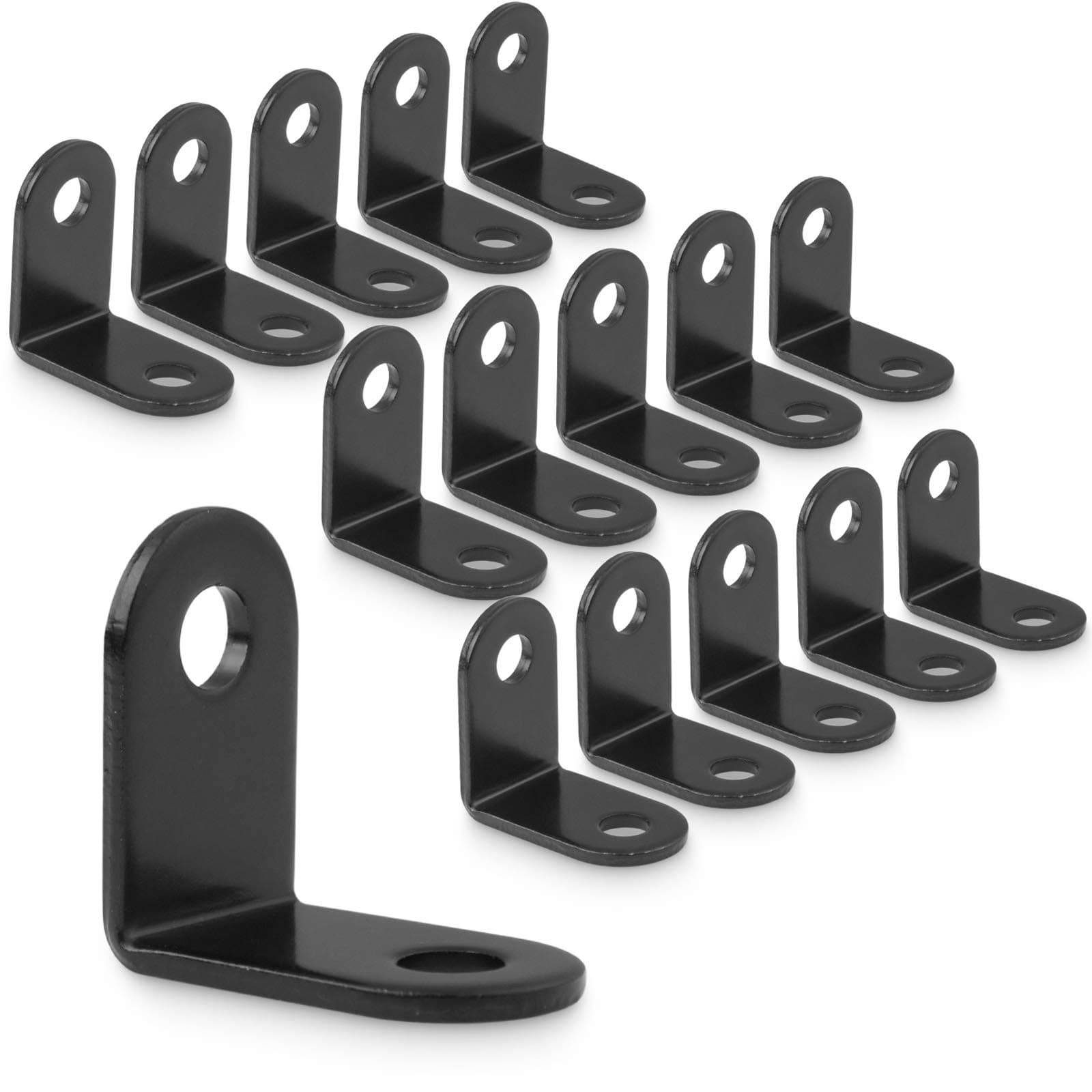 Abuff L Shaped Bracket 50 Pcs, 1 x 1 x 0.6 inch Corner Brace Stainless Steel Angle Bracket for Wood Shelf, Cabinet, Chair, Table, Door, Bed