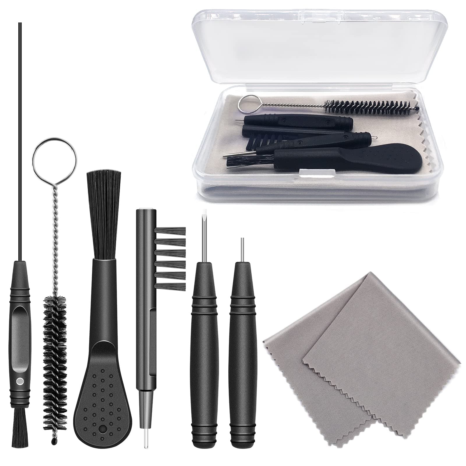 Hearing Aid Cleaning Kit, Hearing aid Cleaning Tools, Hearing Aid Brushes for Cleaning, Hearing Aid Amplifier Cleaner Kit, Hearing Aid Accessories with case, Gifts for Relatives and Friends (8 Pcs)
