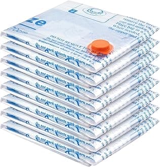 MEIQIHOME Vacuum Storage Bags, Space Saver Sealer Bags,Vacuum seal bags for clothing, Pillows, Comforters, Blankets, Bedding,8 MEDIUM