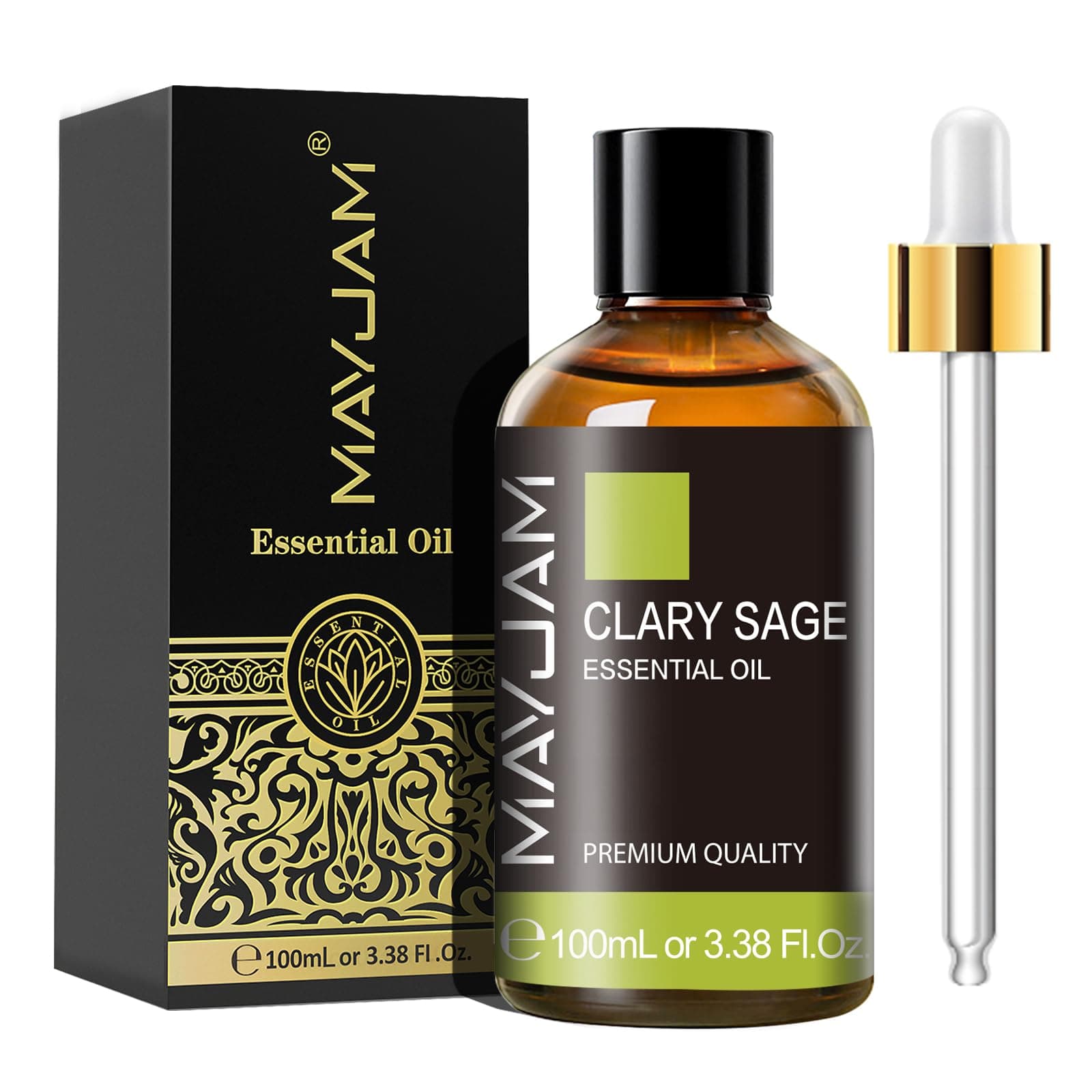 MAYJAM Clary Sage Essential Oils 100ML, Clary Sage Oil for Diffuser, Humidifier, DIY, Home, Office