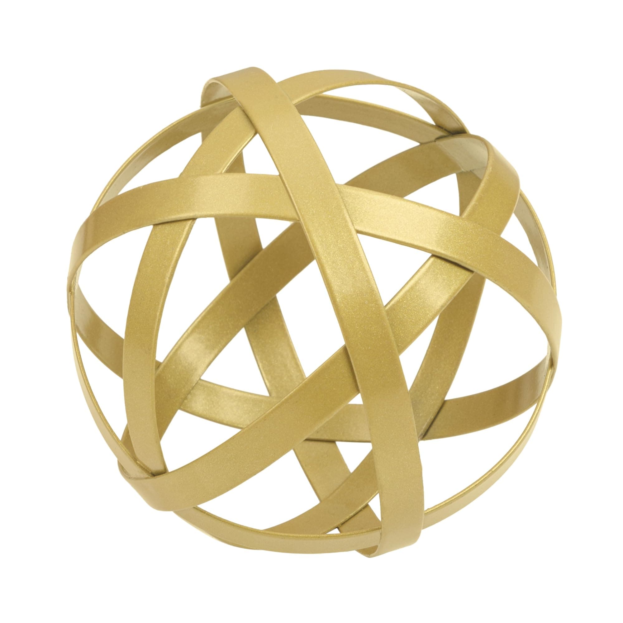 Small Gold Metal Band Decorative Sphere