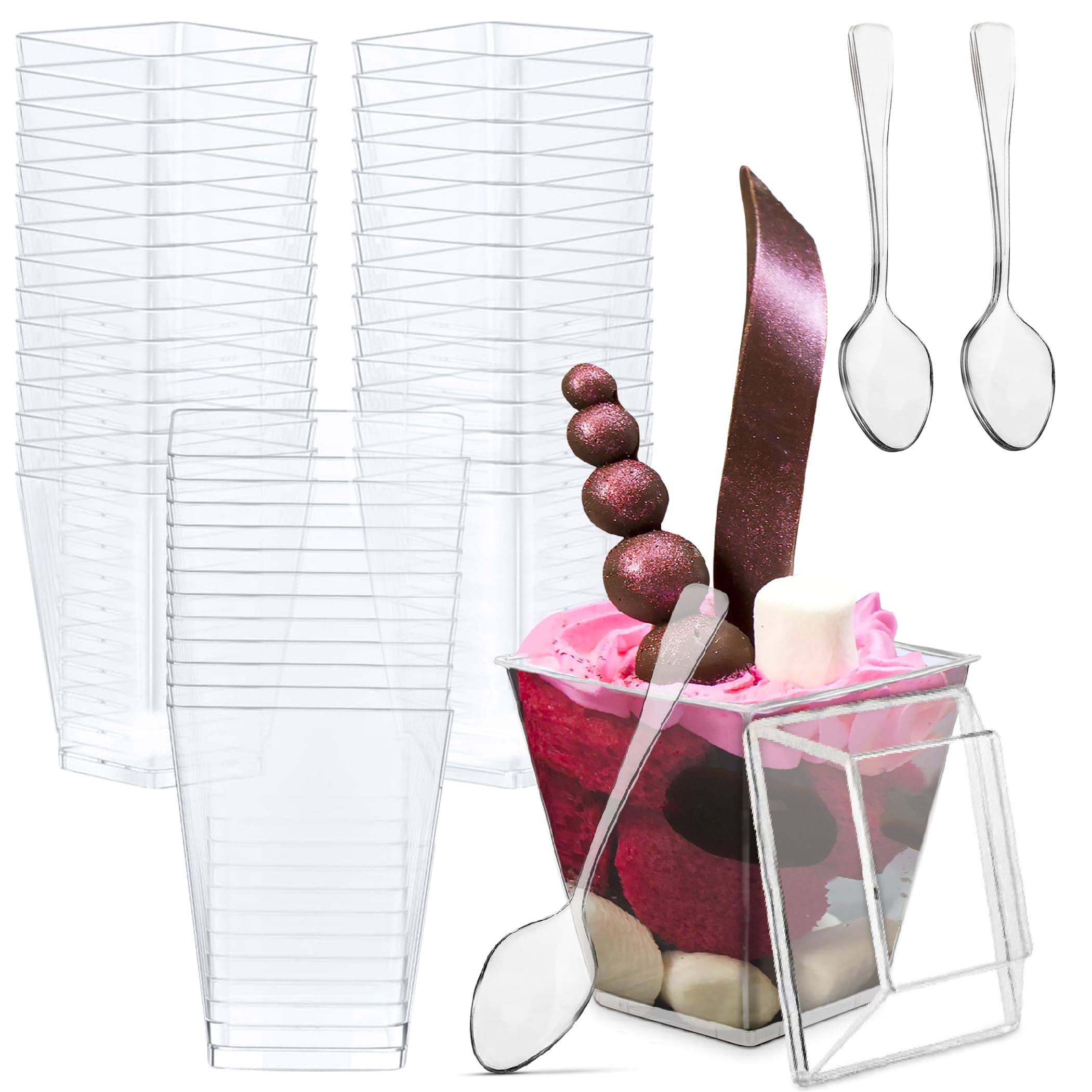 Square Mini Dessert Cup 3.5oz (50 counts)