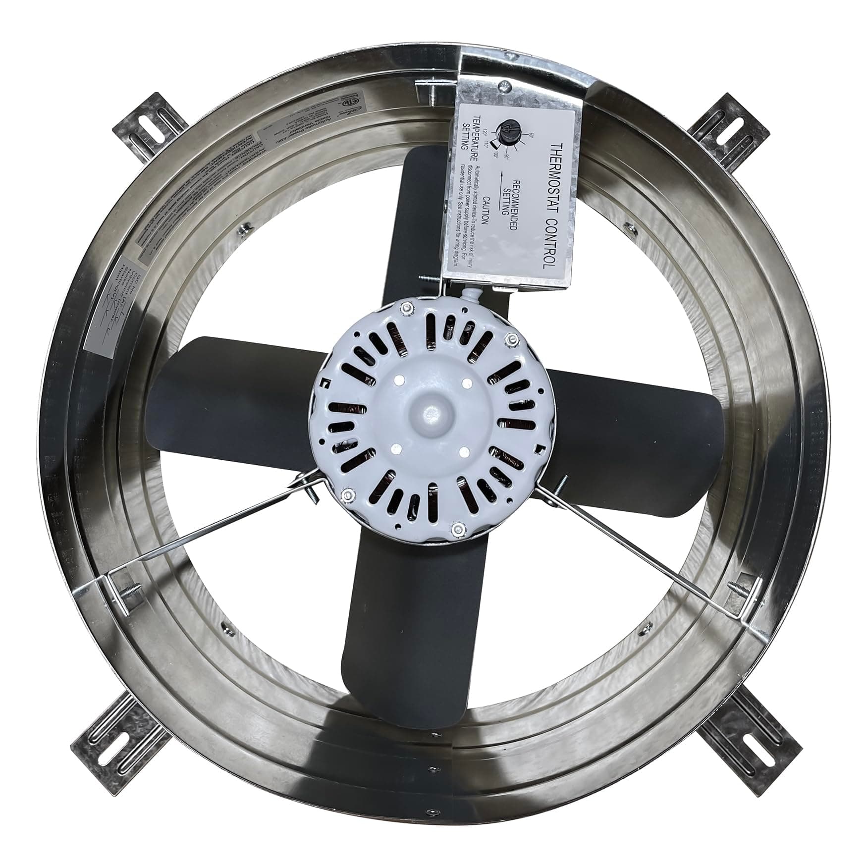 ILG8G14-12T Automatic Gable Mount Attic Ventilator Fan with Adjustable Thermostat, 2.85 Amp, 2339 CFM, Single-Speed | Automatic, 2339 CFM, 3.10 Amp, Single-Speed