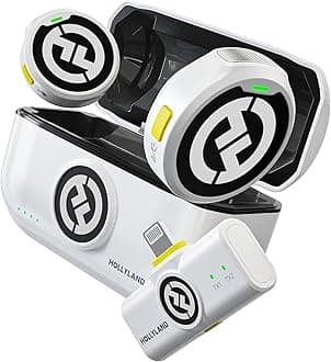 Hollyland Lark M2 Wireless Lavalier Microphone for iPhone 14/13/12, Lightning Mini Lapel Microphone Wireless, Hi-Fi Audio, 1000ft Range, Noise Cancellation, 30H Battery for Video Recording, StreamingClimatePartner certified