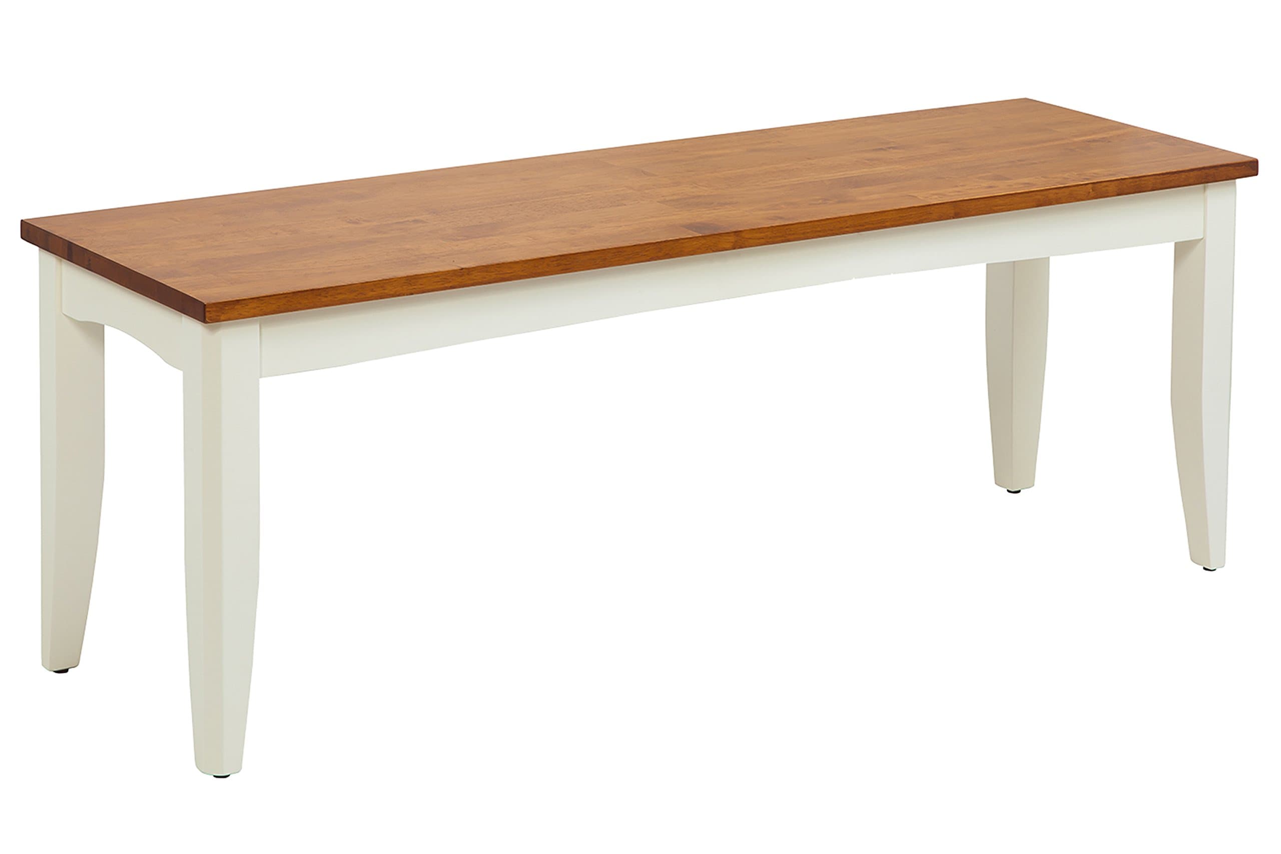 TTP Furnish Sturdy Dining Bench, Oak/White