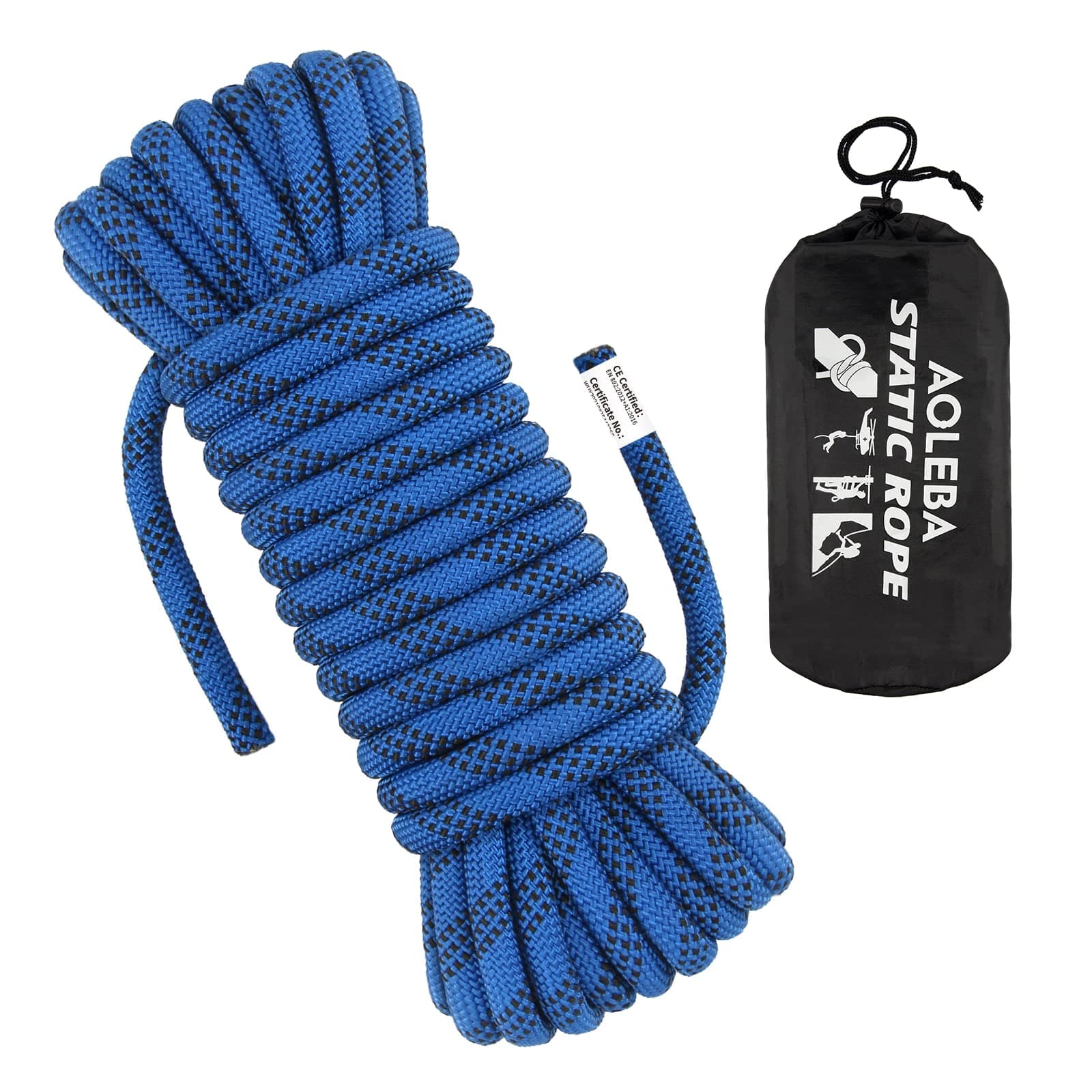 AOLEBA10.5 mm Static Climbing Rope 10M(32ft) 20M(64ft) 30M(96ft) 50M(160ft) 70M(230ft) Outdoor Rock Climbing Rope, Escape Rope Ice Climbing Equipment Fire Rescue Parachute Rope