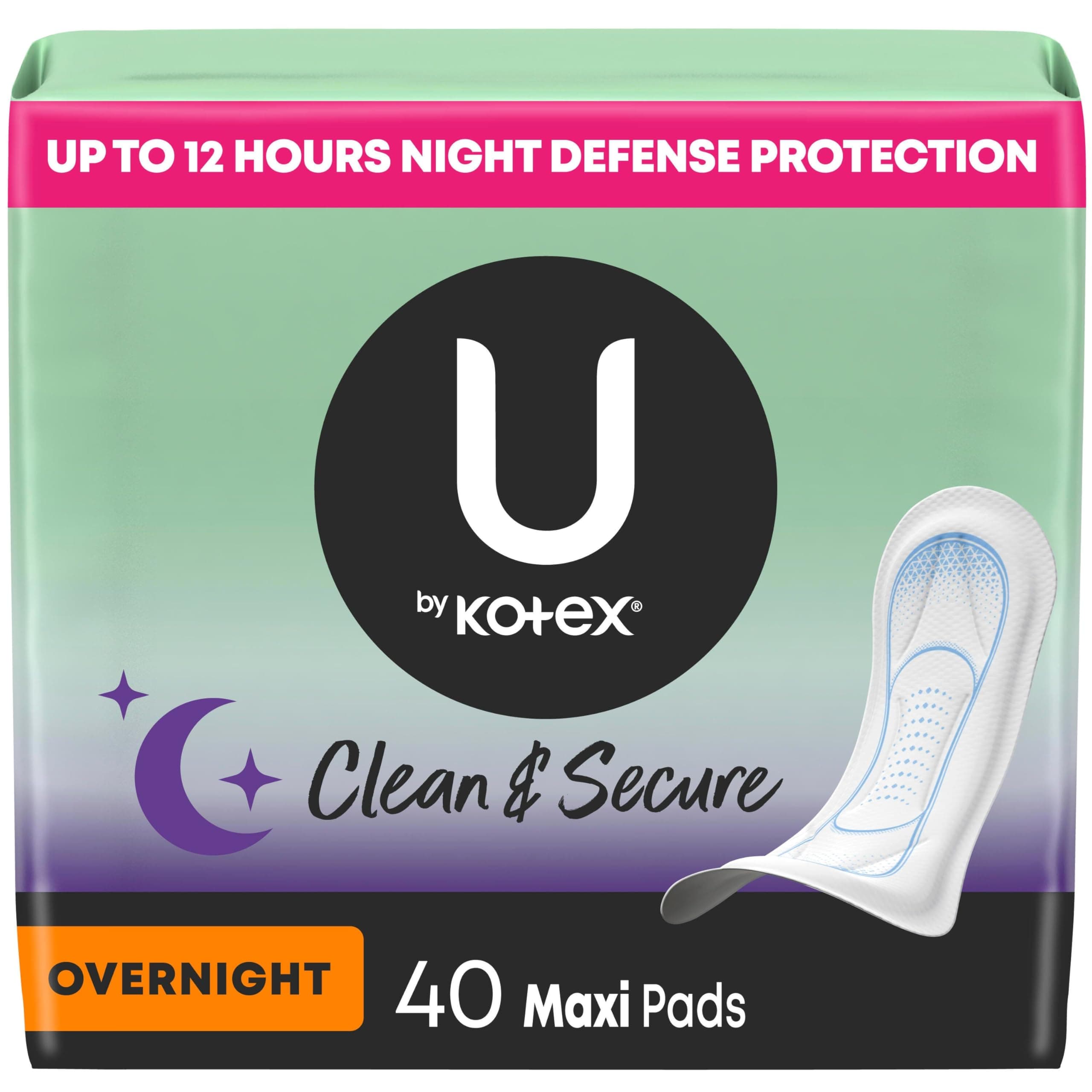 Kotex Maxi Pads, Overnight Jumbo, Unscented 40 ea