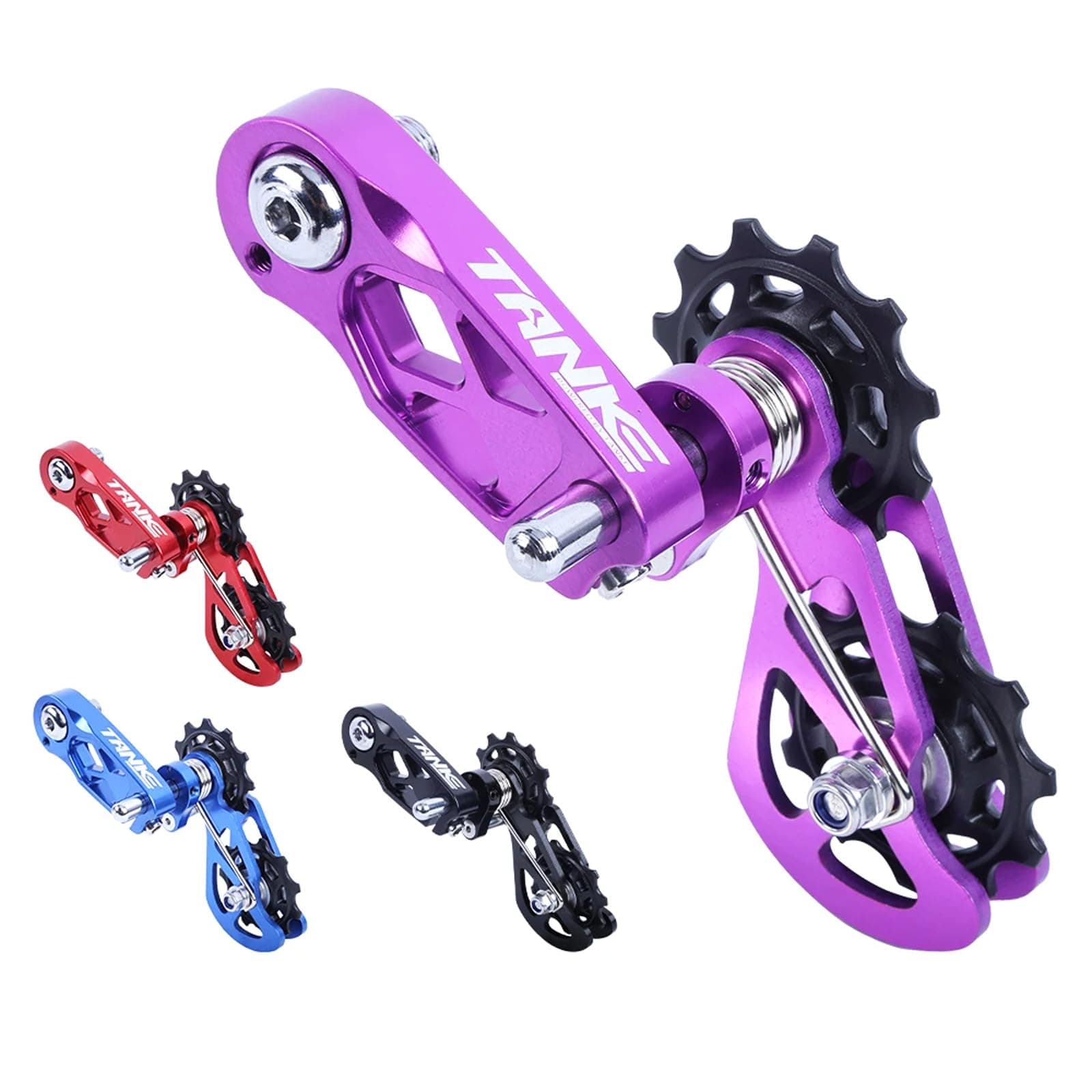 JFOYHSingle Speed Chain Tensioner with Multi-Segment Tension Adjustment and Double Spring Chain Guide, Ultra-Smooth Mountain Bike Chain Tensioner - Noiseless Performance, Easy Installation