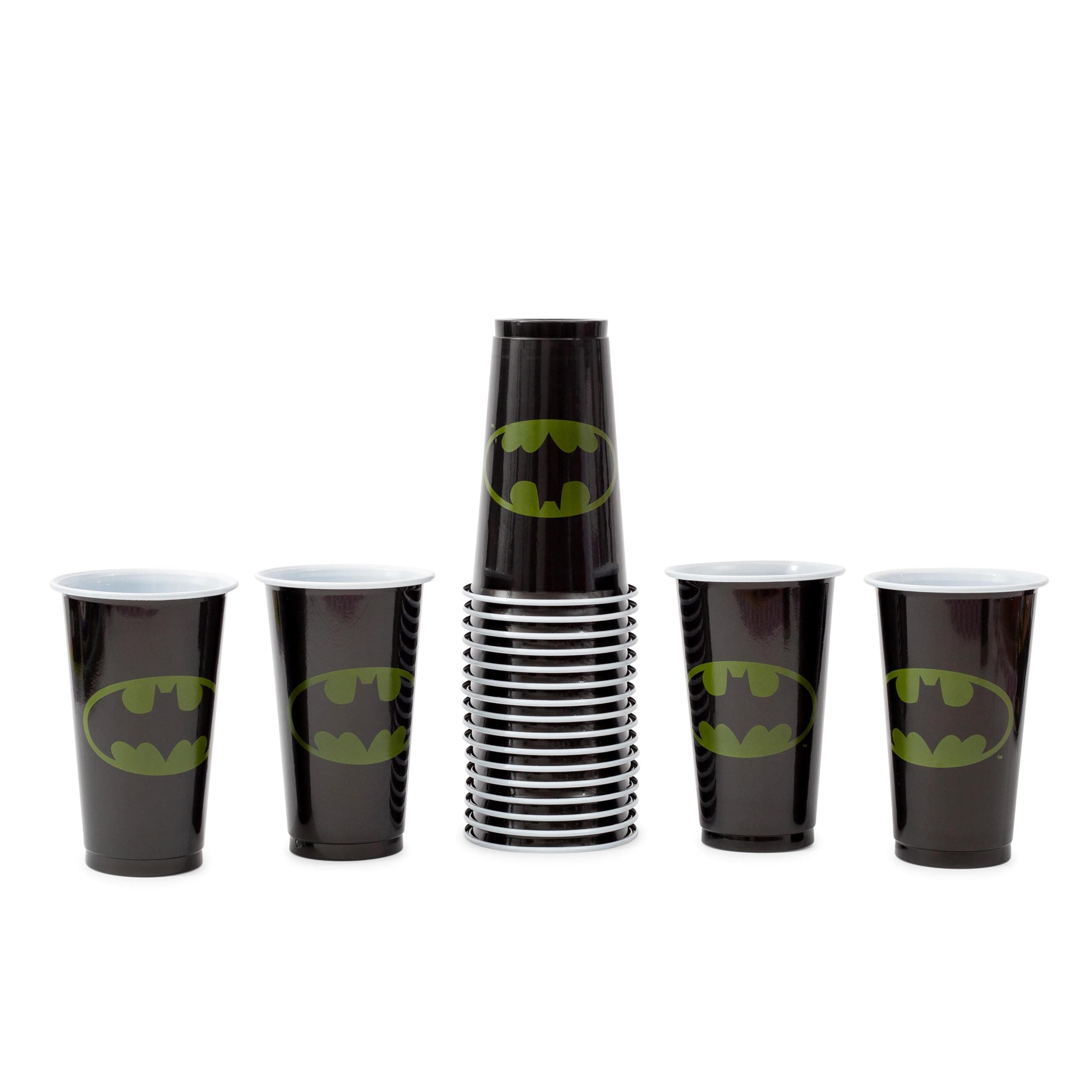 Silver Buffalo DC Comics Batman 20 Pack Disposable Plastic Party Drinking Cups, 18 Ounces