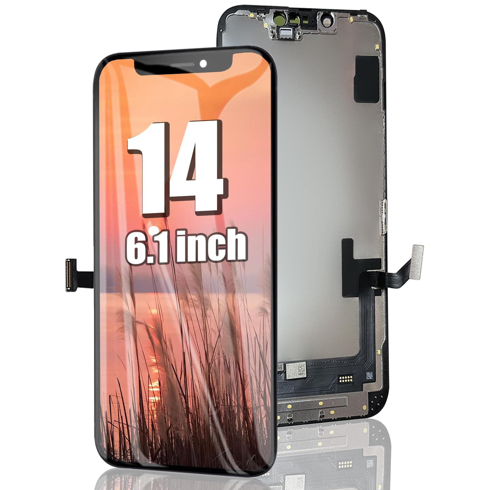 EFAITHFIX for iPhone 14 Screen Replacement 6.1 Inch LCD Screen 3D Touch Display Full HD Digitizer Frame Assembly Compatible with Model A2649,A2881,A2882,A2883,A2884 with Waterproof Adhesive (No Tools)