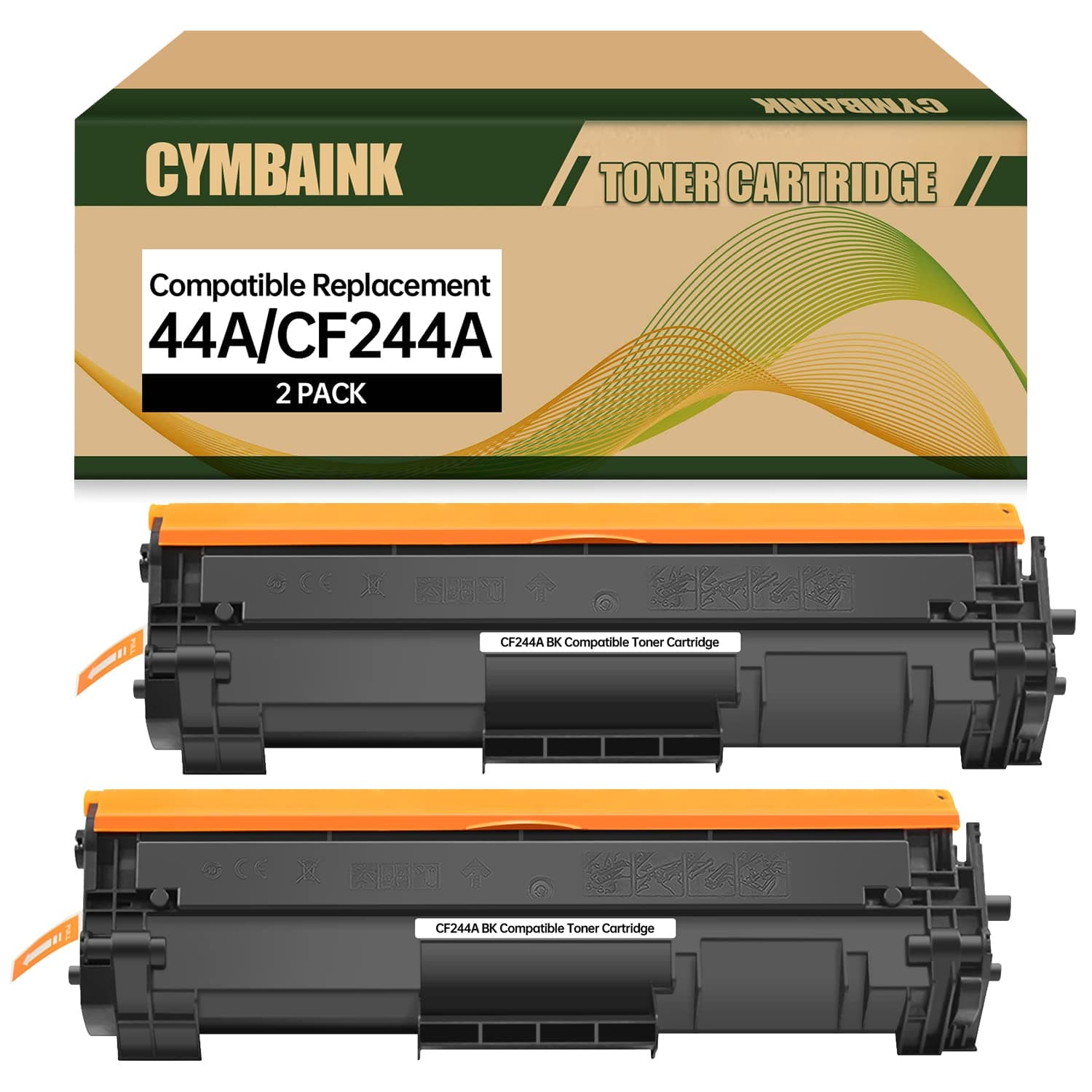 CF244A 44A 2 Black Compatible Toner Replacement for HP Pro M15a M15w M16a M16w MFP M28a M28w M29a M29w Printers