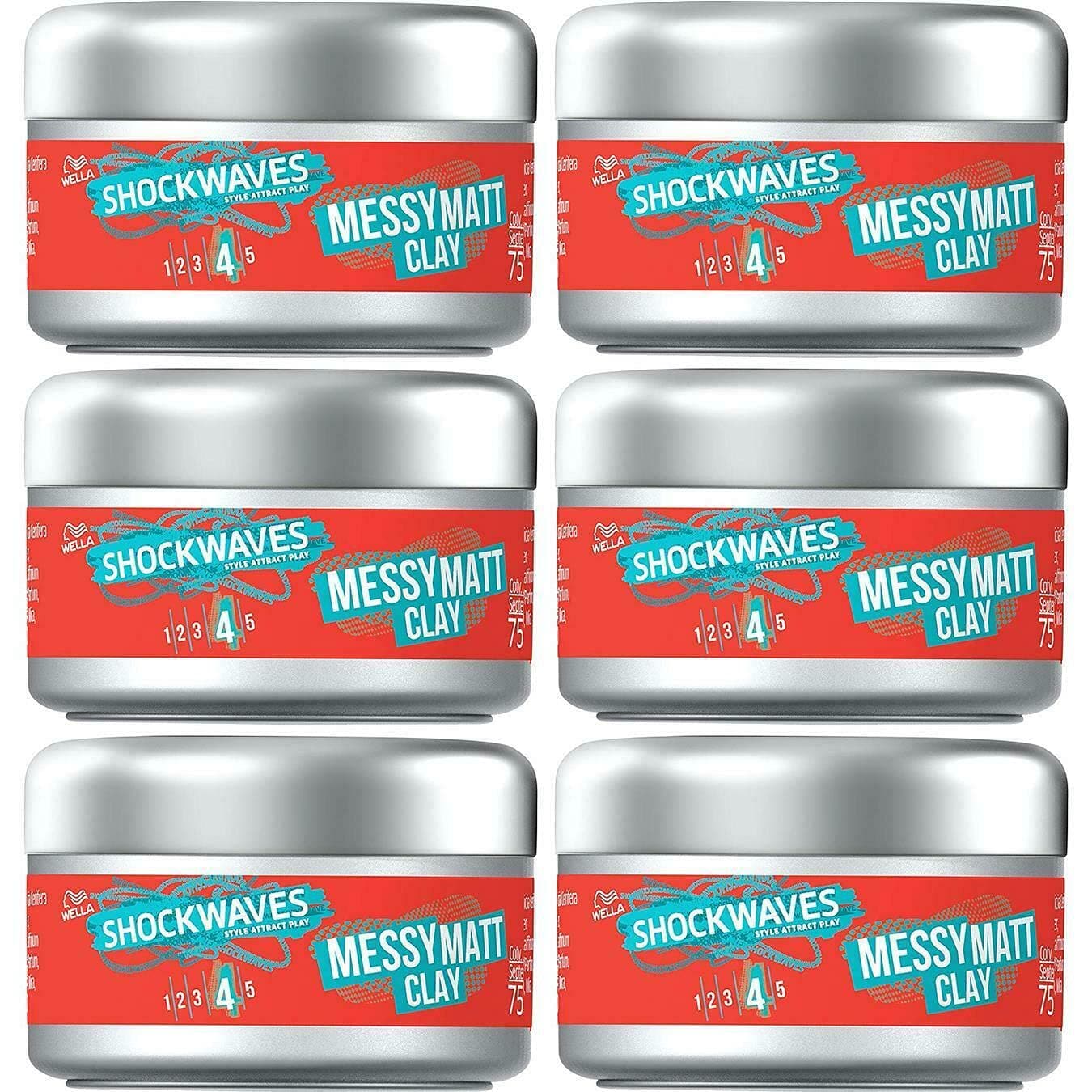 Shockwaves Wella Messy Go Matt Clay, 75 ml - Pack of 6