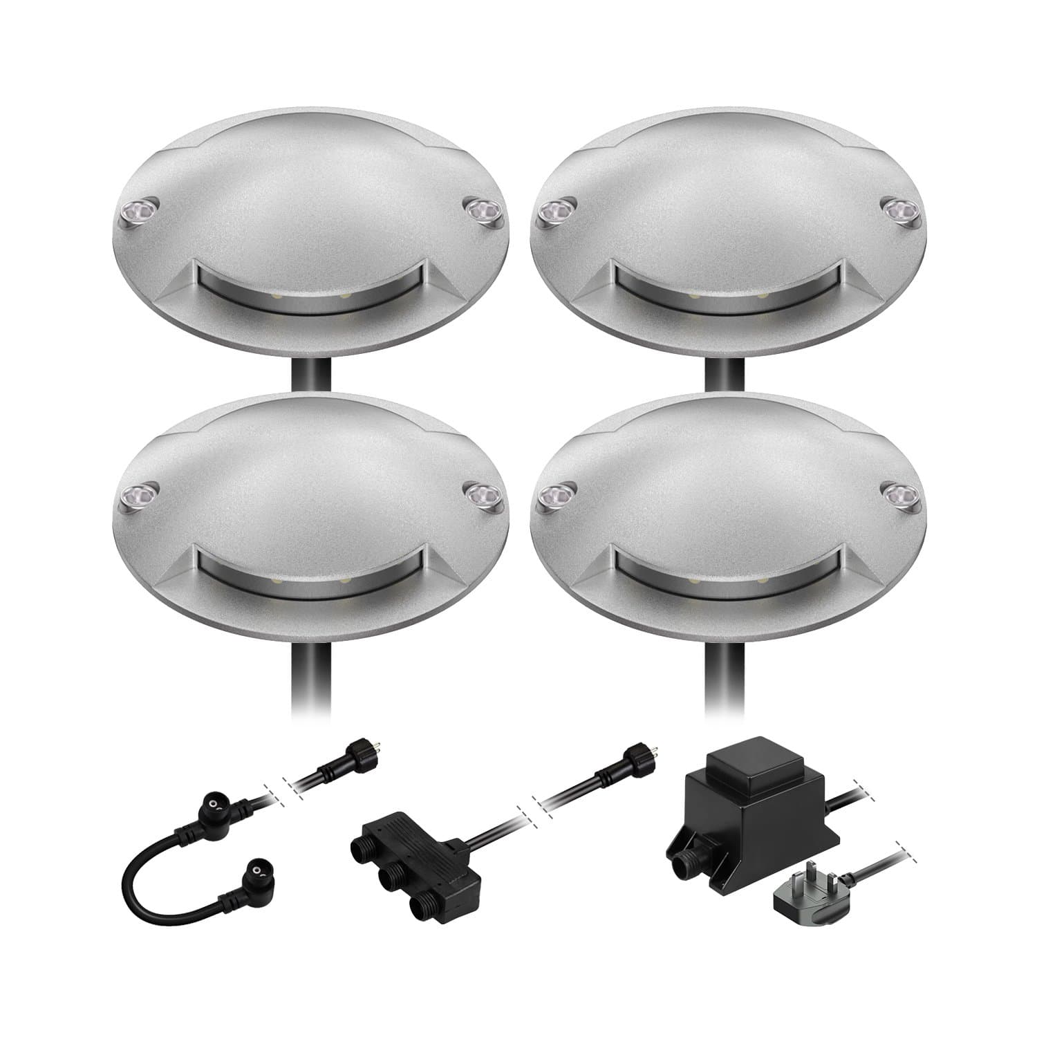 parlat LED Surface-Mounted Light BUNDA for Outdoor, 2-Beam, Trafficable, Warm White, BS, Set of 4 [Energy Class A++]