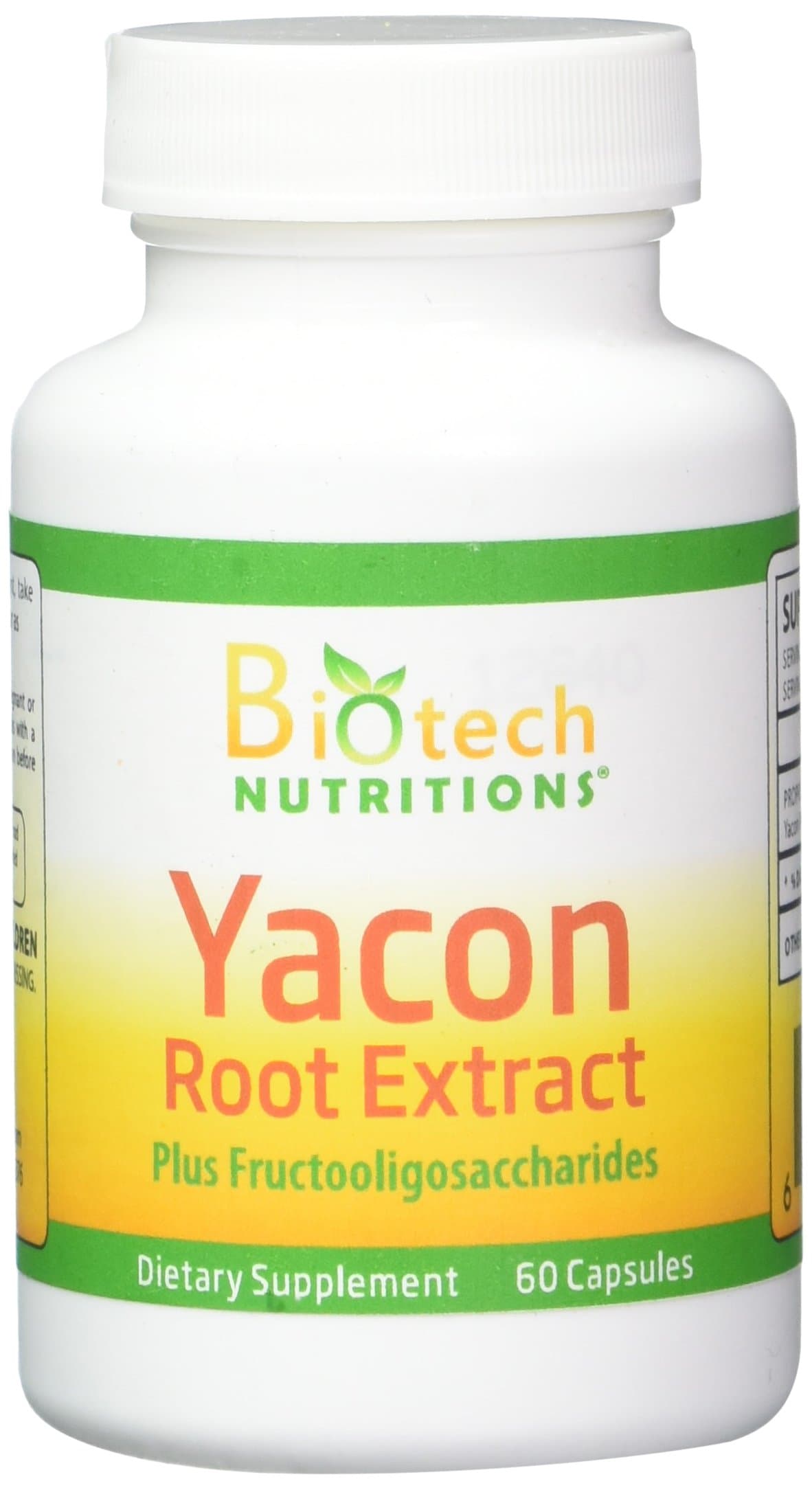 Yacon Root Extract Serving Capsules Plus Fructooligosaccharides, 1200 mg, 60 Count