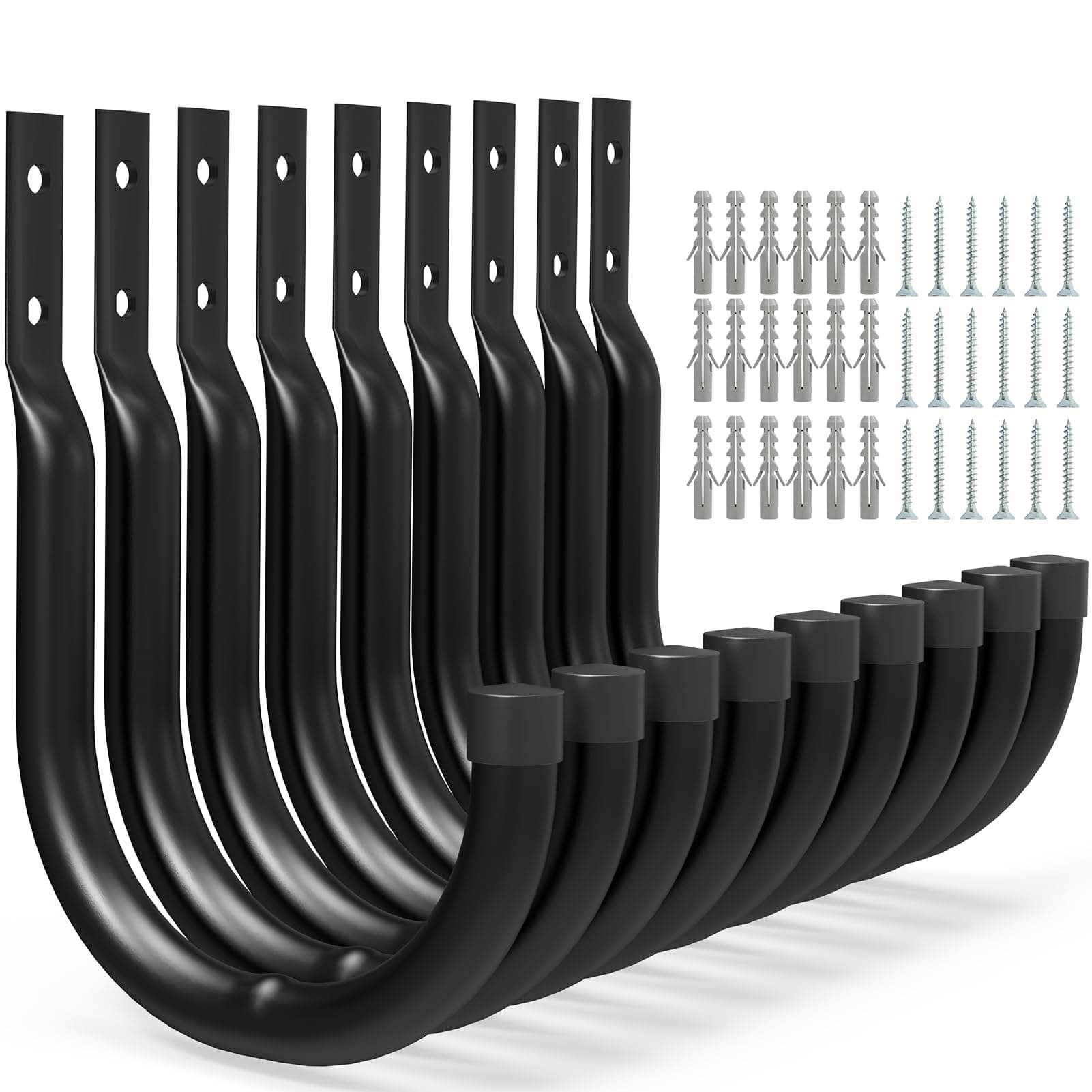 AinDen Garage Wall Hooks, 9 Pack Ladder Hooks for Hanging Heavy Duty (9, H12 cm x W 8.9 cm)