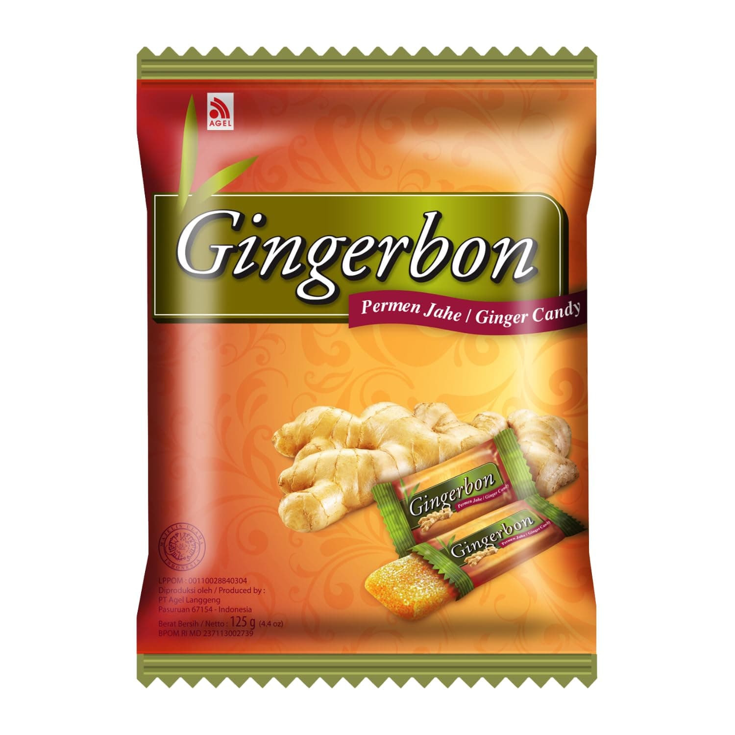 Gingerbon Ginger Sweets Chews Permen Jahe Original 125g