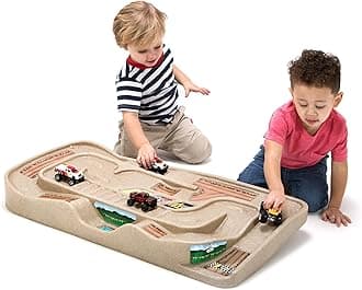 Simplay3Portable Carry and Go Kids Race Track Toy Car Train Table, 2-Sided No Assembly for Children 3 4 5 6 7 Years Old Boys Girls, Made in USA